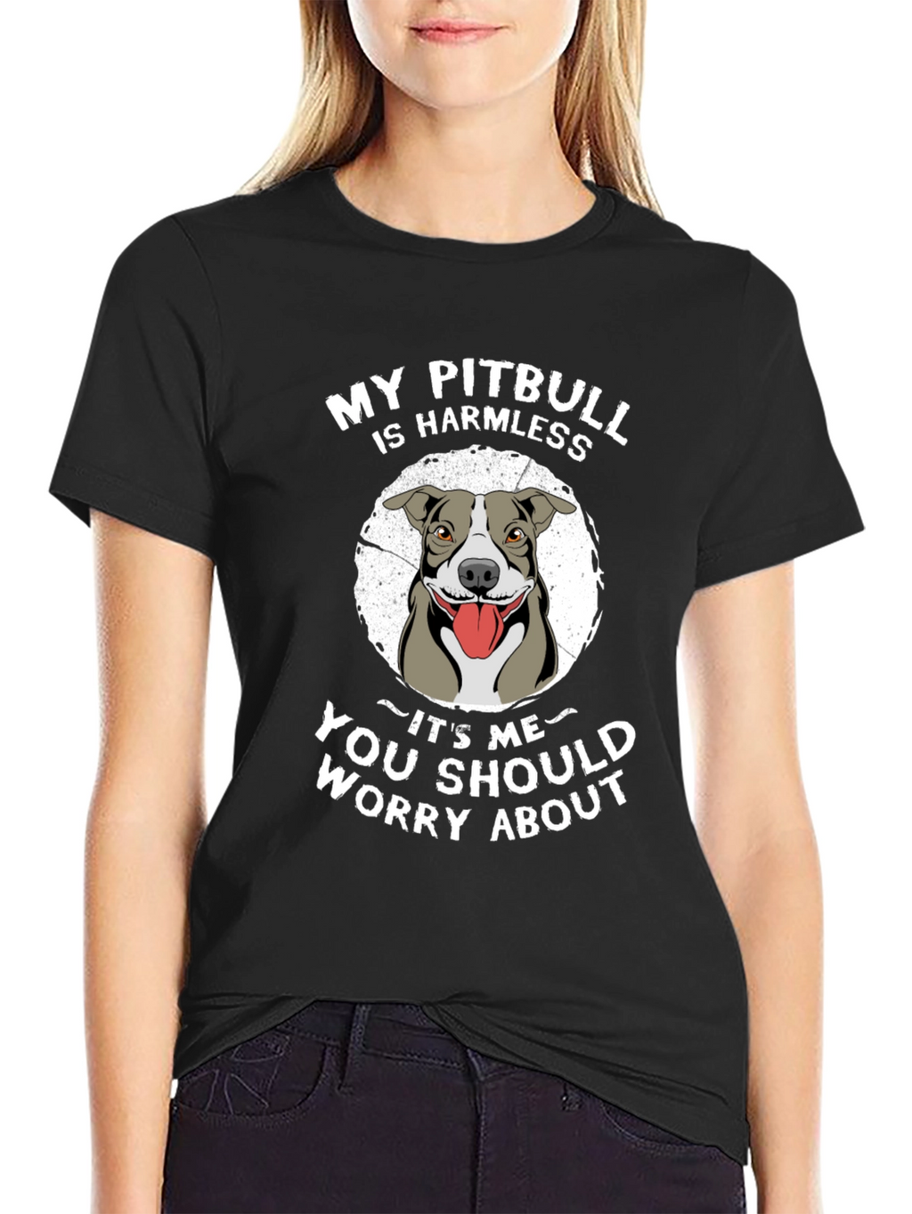 My Pitbull is Harmless Mens Graphic T-Shirt