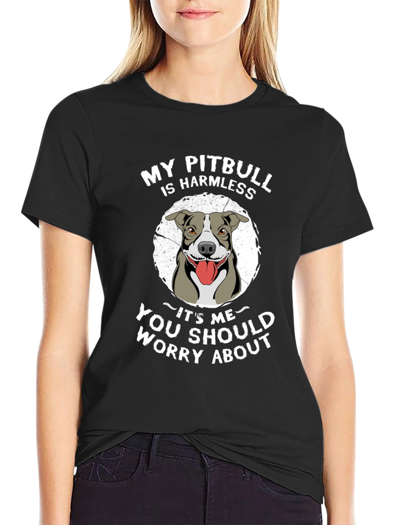 My Pitbull is Harmless Mens Graphic T-Shirt
