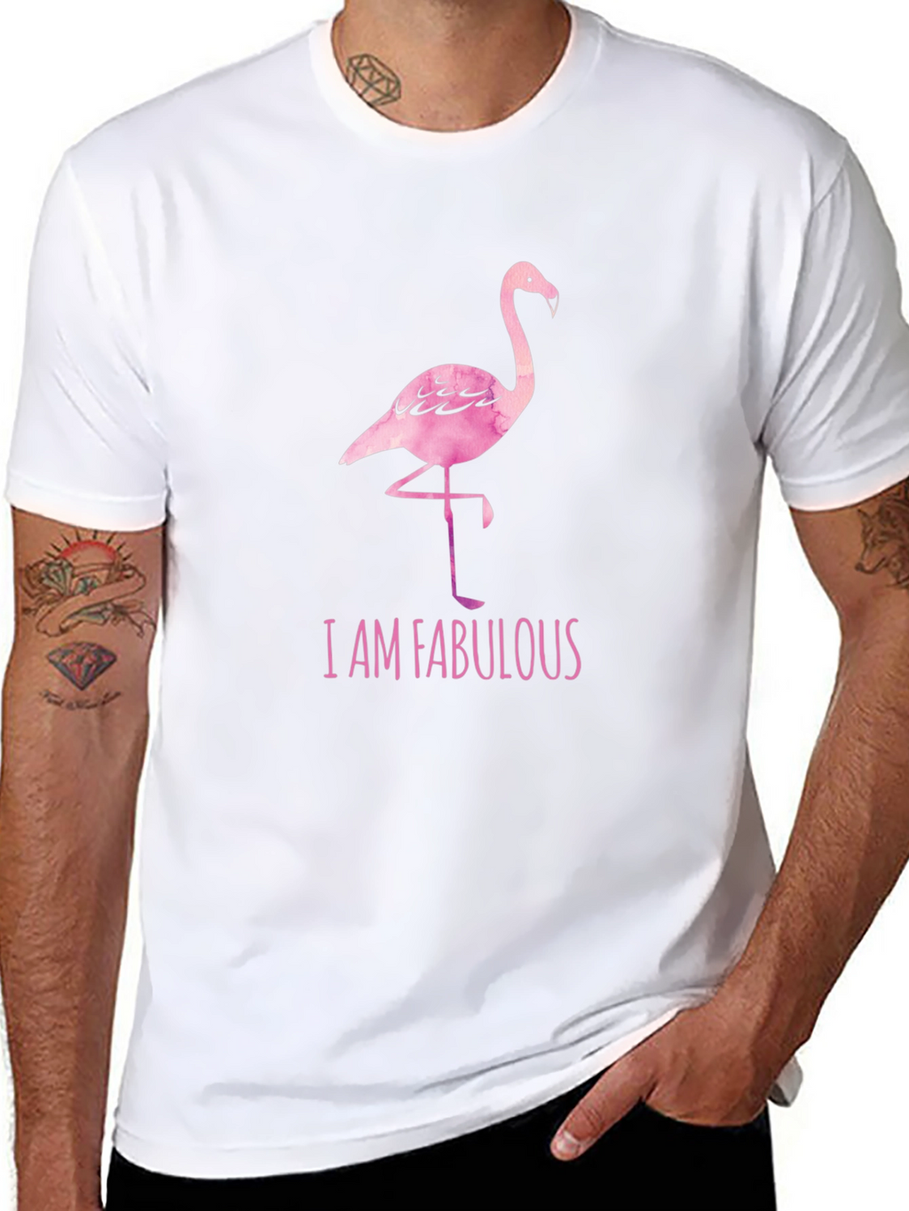 Fabulous Flamingo Black T-Shirt