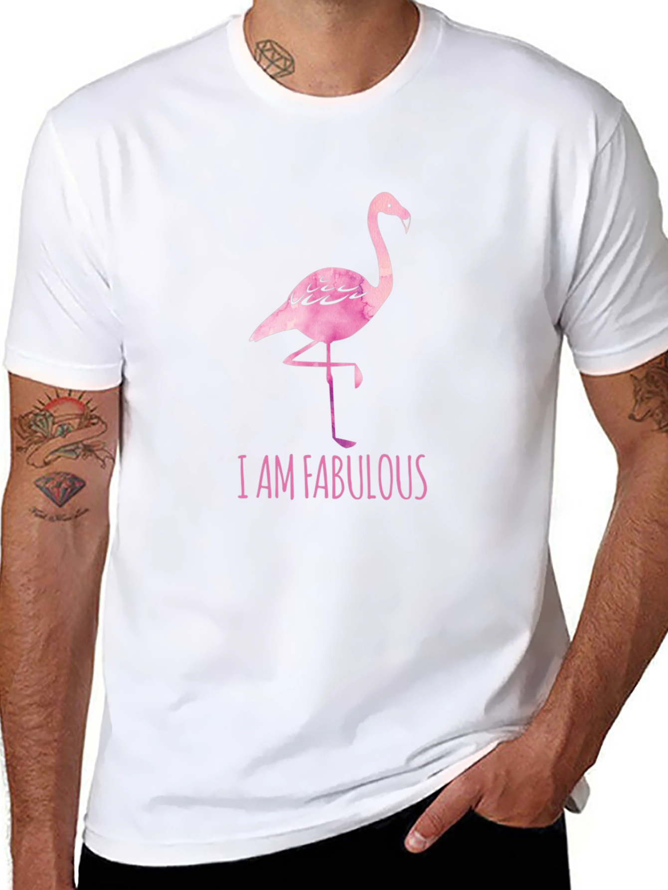 Fabulous Flamingo Black T-Shirt
