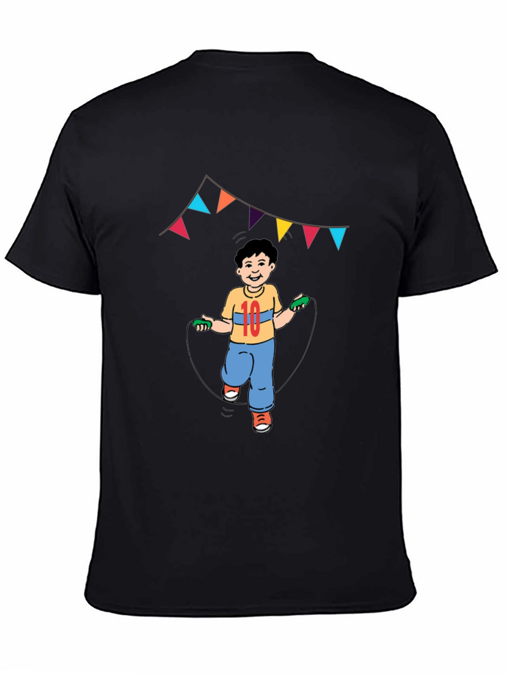 Boy Jumping Rope Graphic Tee - Black