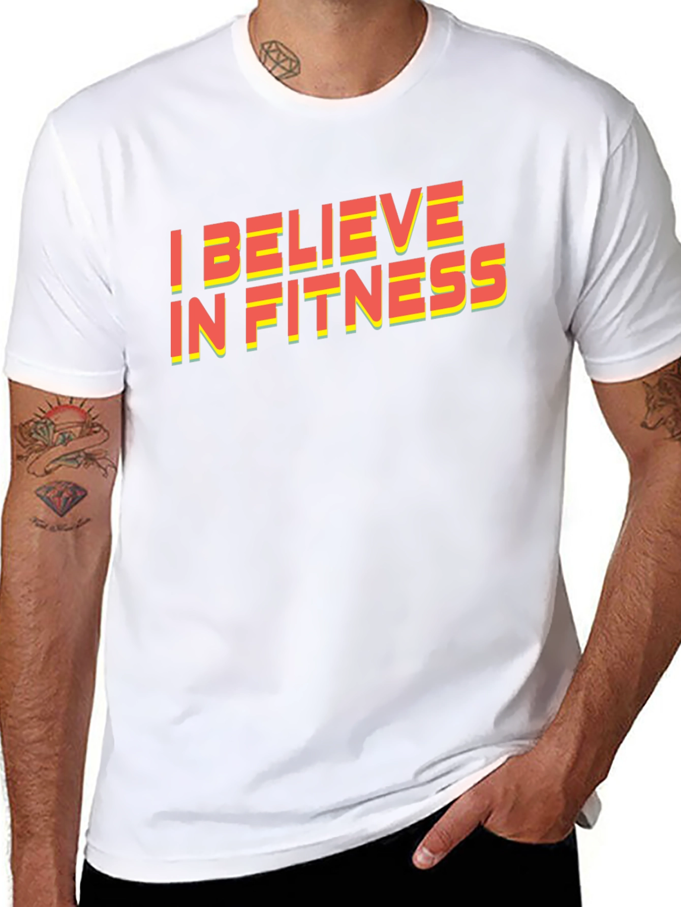 I Believe in Fitness Graphic Tee - Black