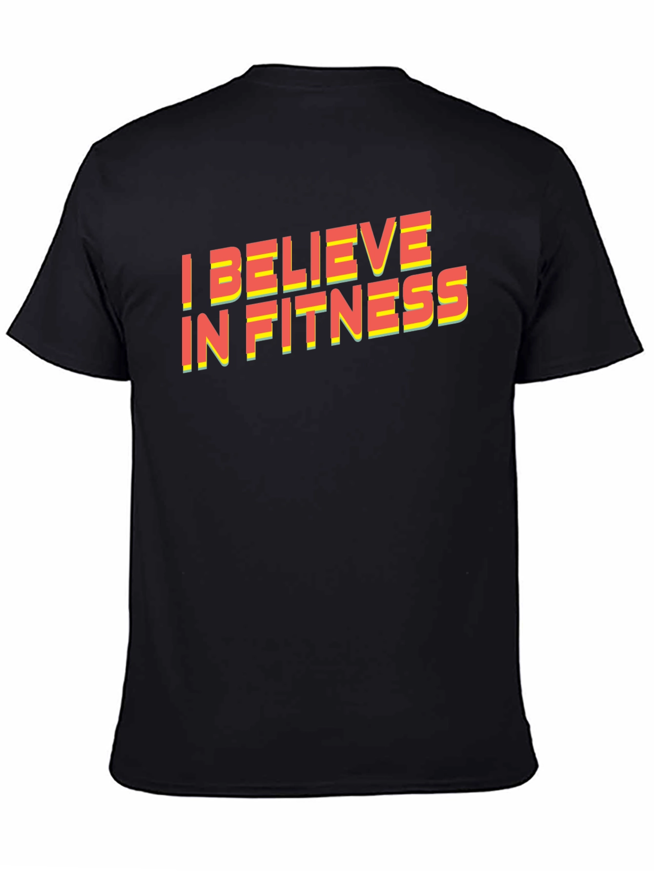 I Believe in Fitness Graphic Tee - Black