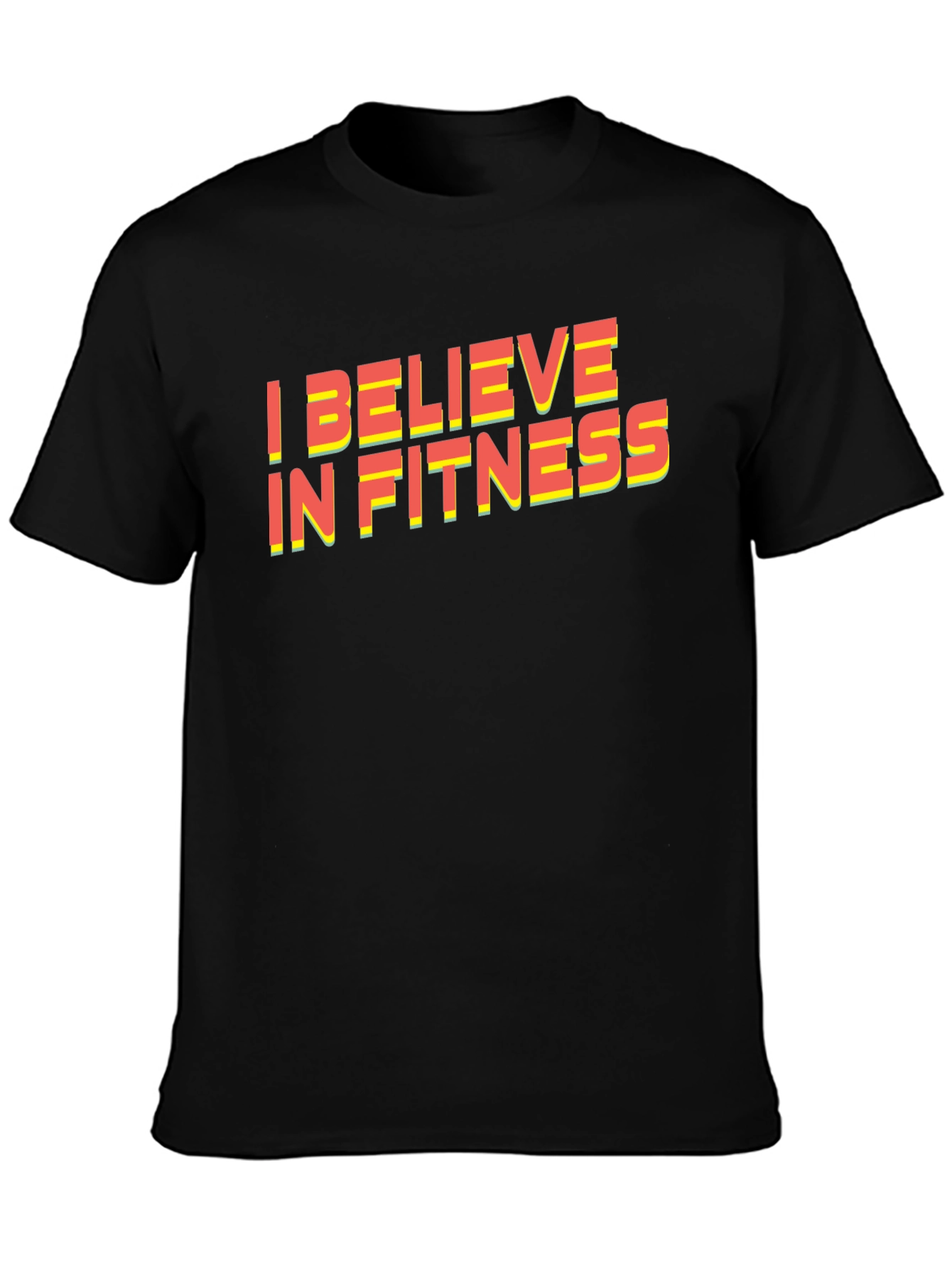I Believe in Fitness Graphic Tee - Black