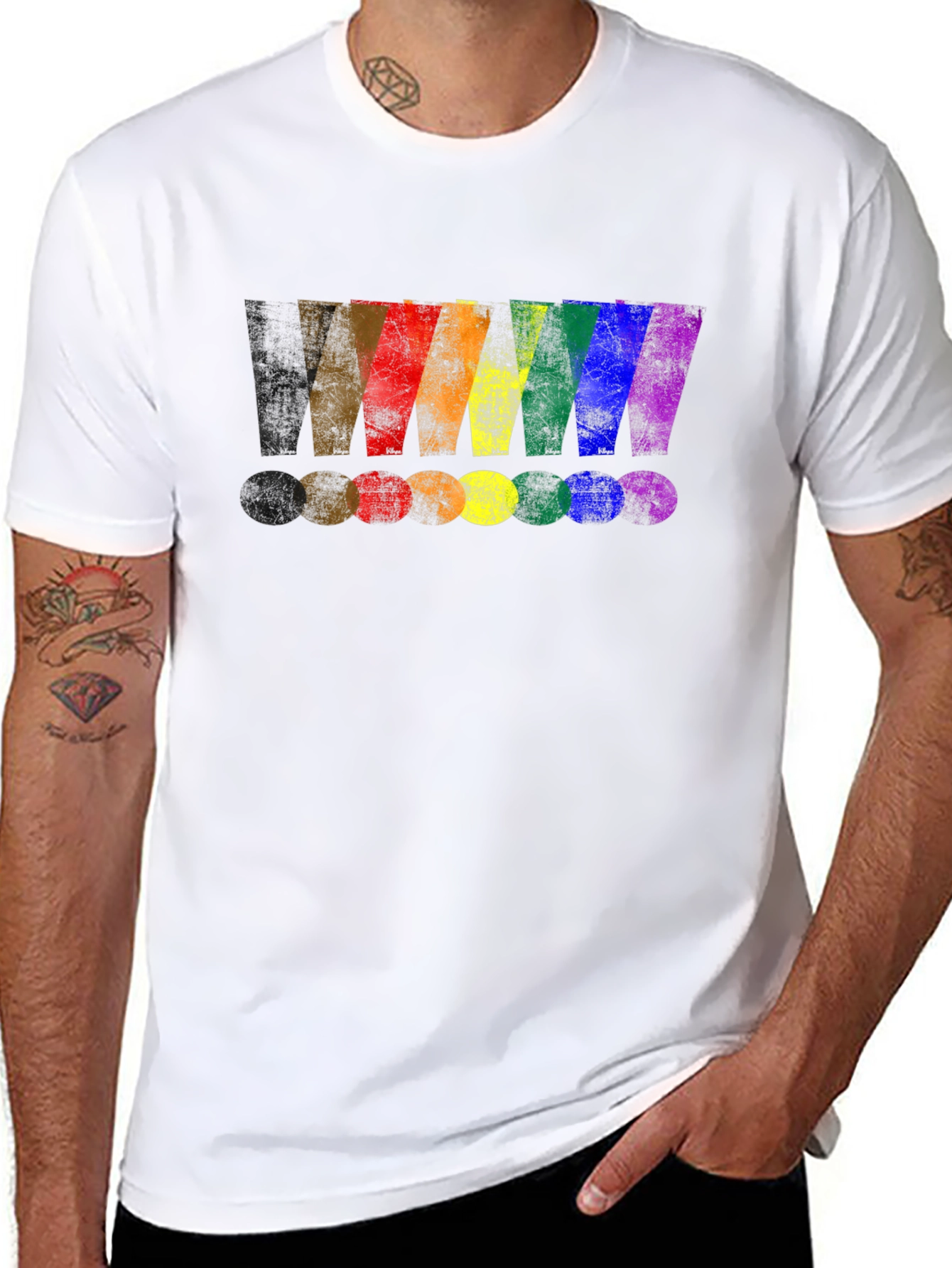 Rainbow Exclamation Mark Graphic T-Shirt