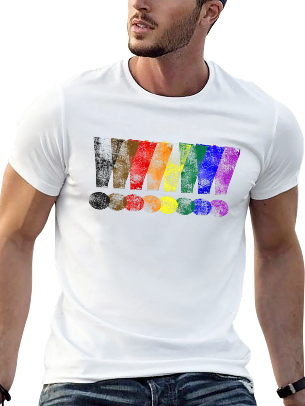 Rainbow Exclamation Mark Graphic T-Shirt