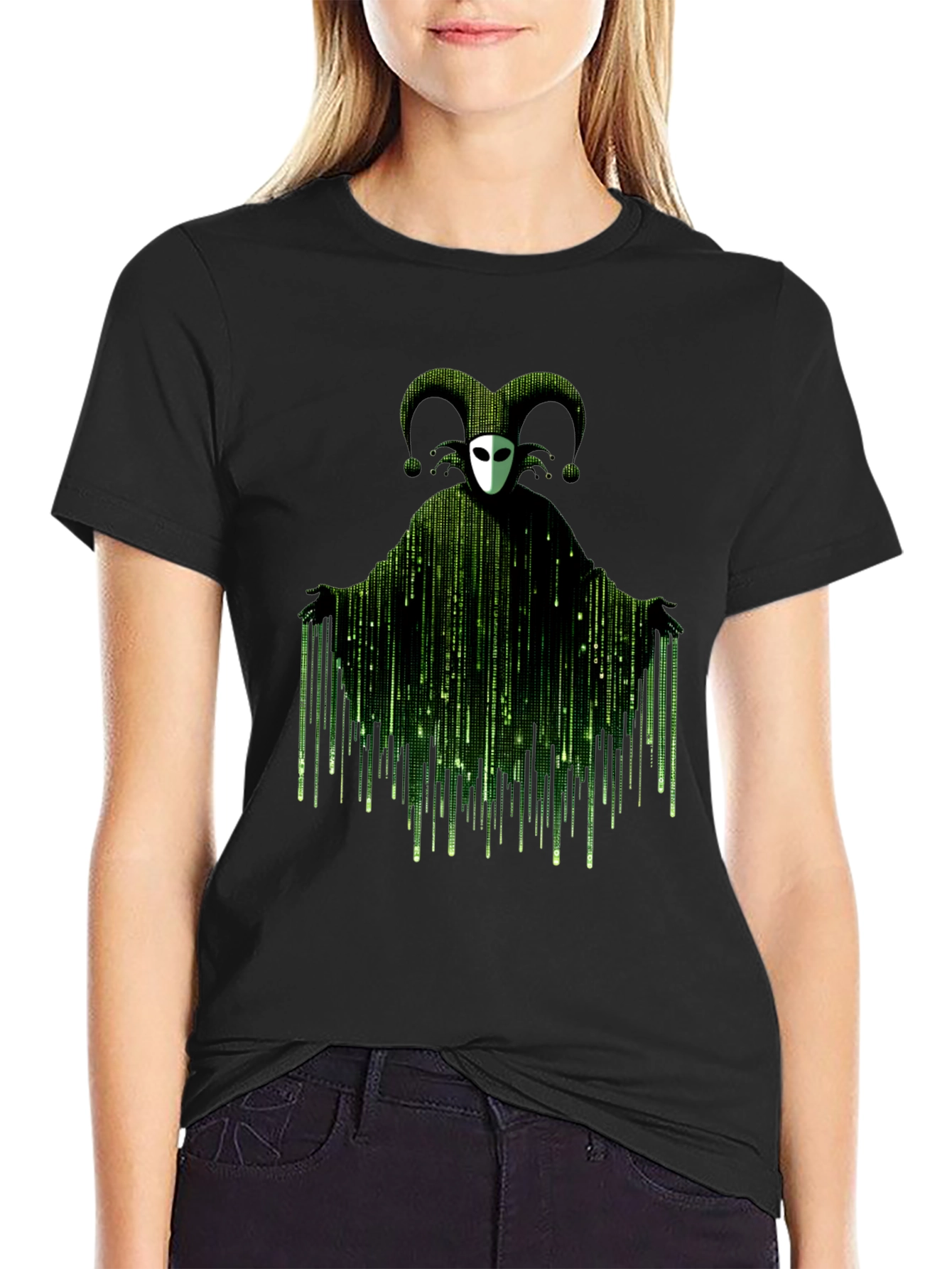 Matrix Jester T-Shirt - Black Graphic Tee