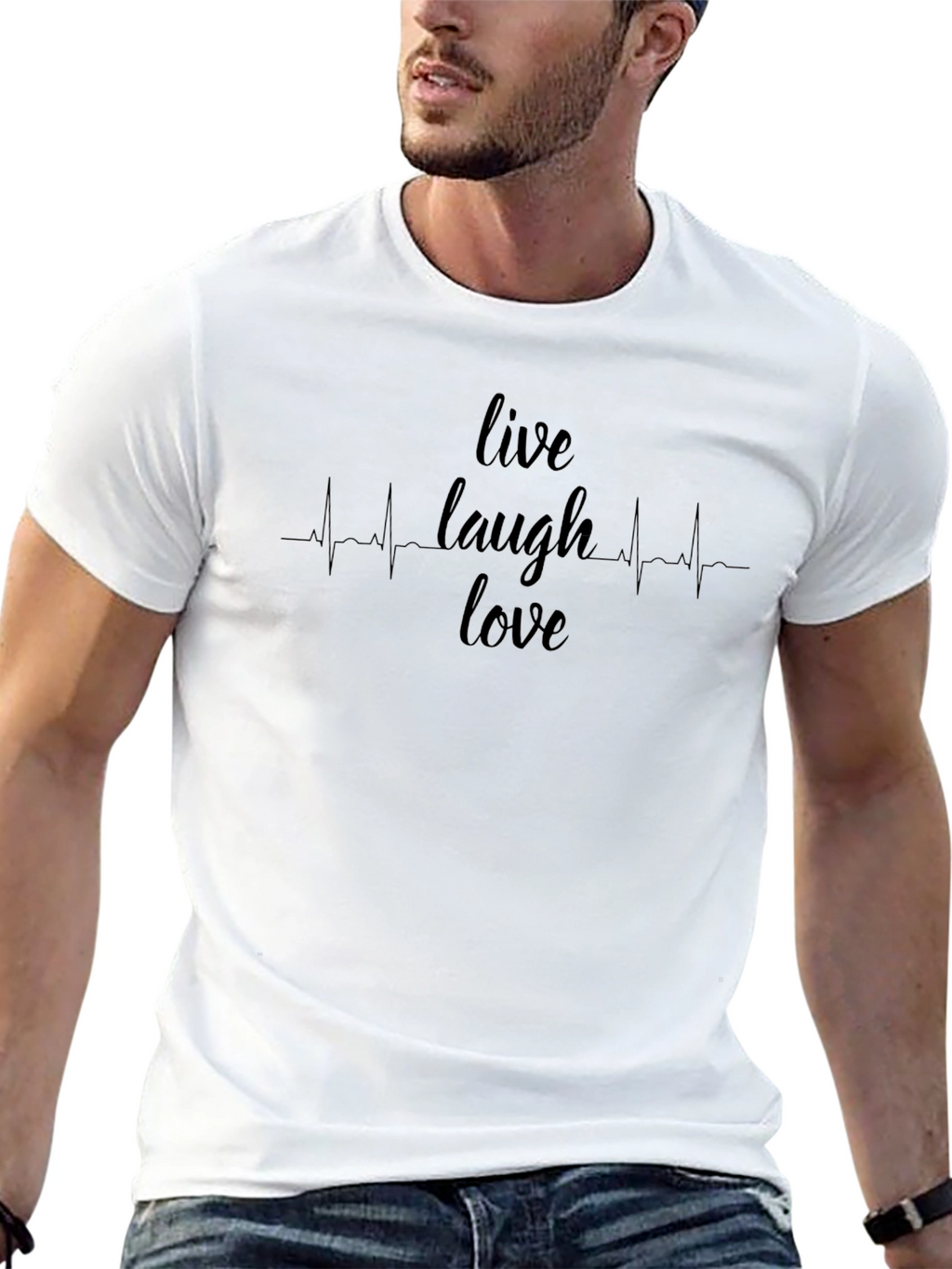 Live Laugh Love Heartbeat Graphic T-Shirt