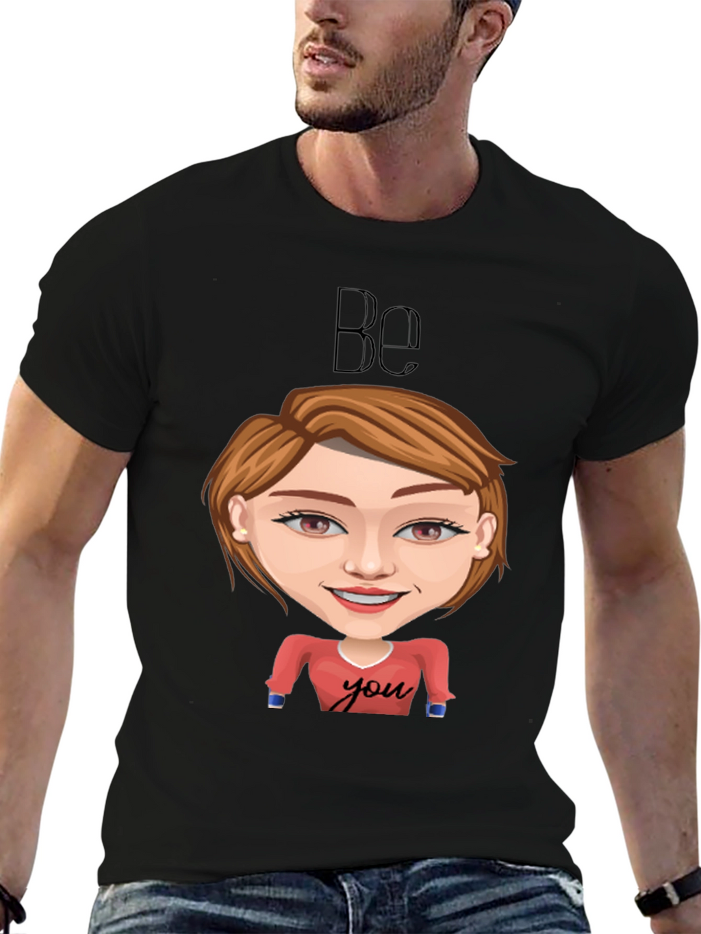Be You Graphic Tee - Black Short Sleeve