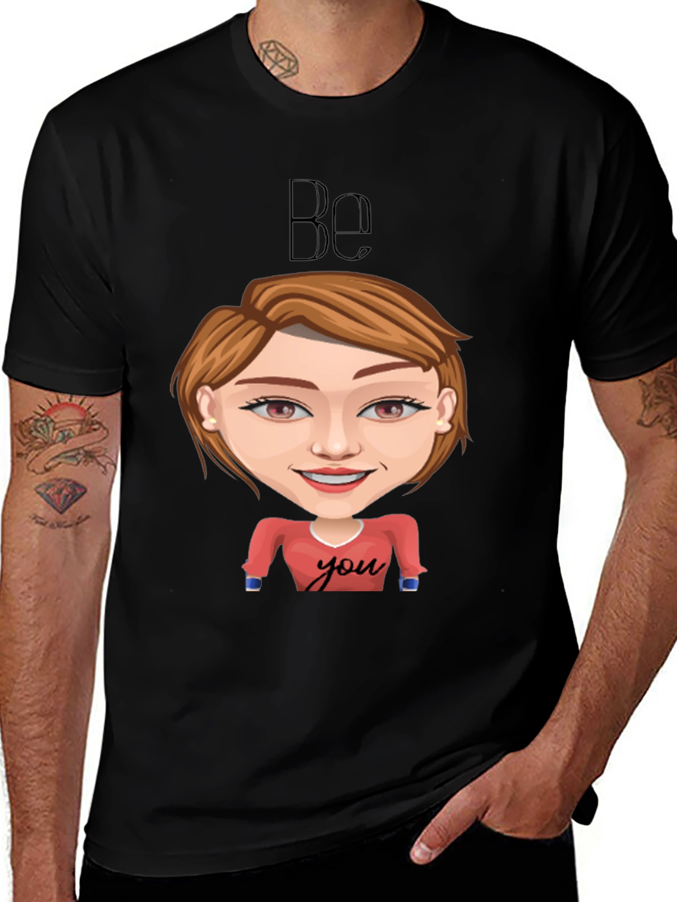 Be You Graphic Tee - Black Short Sleeve