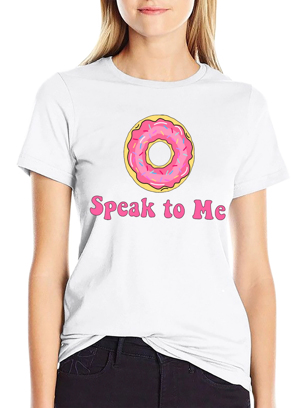 Donut Speak To Me Black T-Shirt
