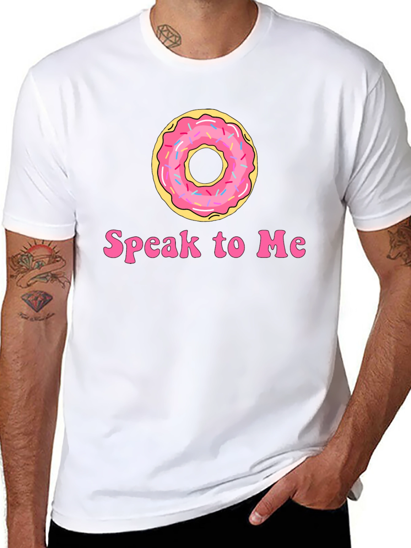 Donut Speak To Me Black T-Shirt