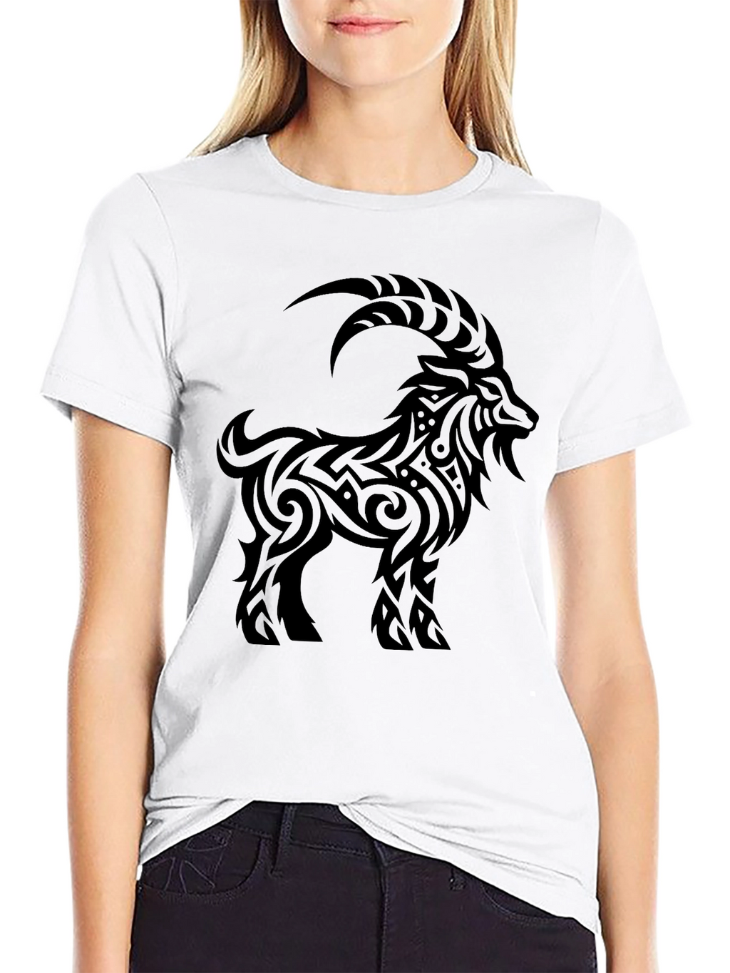 Tribal Goat Black T-Shirt