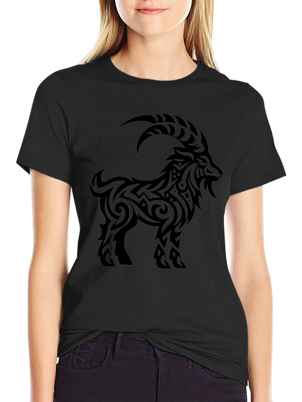 Tribal Goat Black T-Shirt