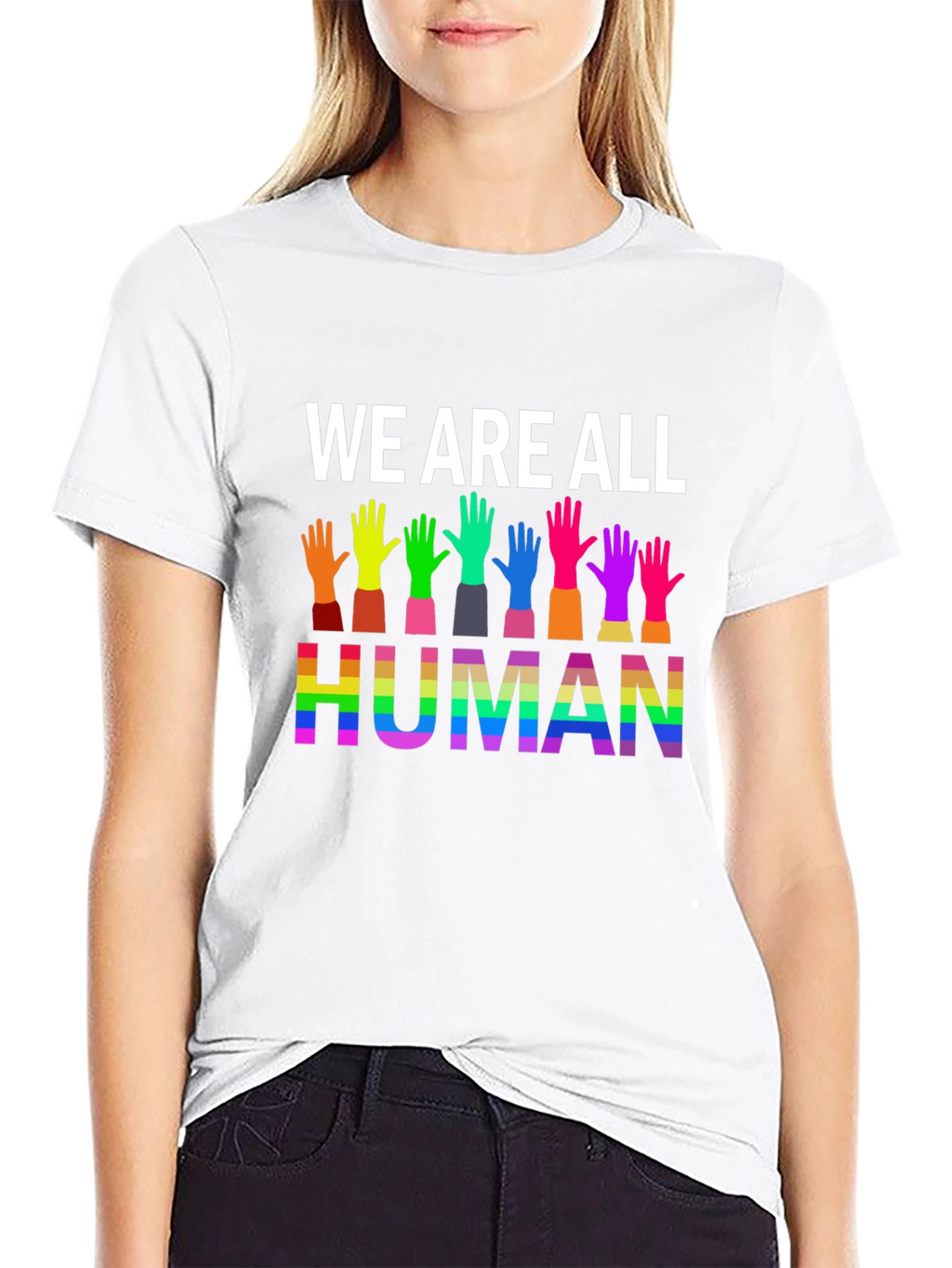 We Are All Human Graphic Tee - Pride T-Shirt