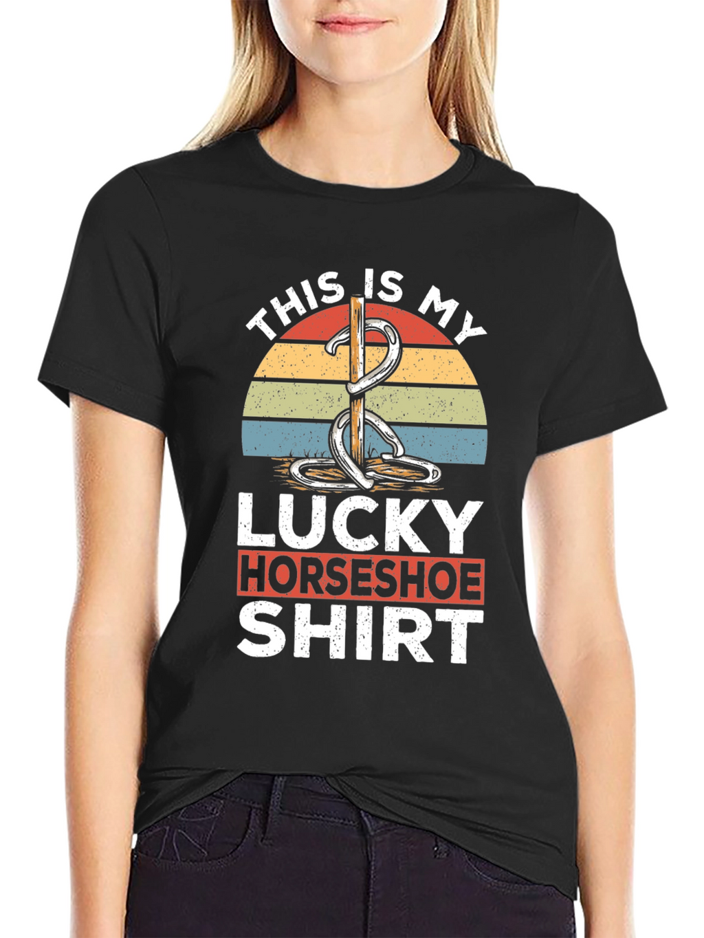 Lucky Horseshoe Shirt - Retro Style Graphic Tee