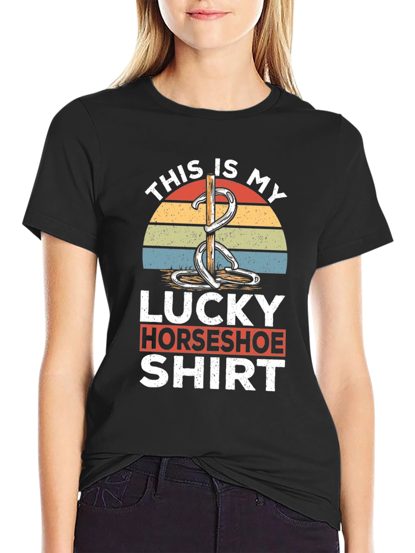 Lucky Horseshoe Shirt - Retro Style Graphic Tee