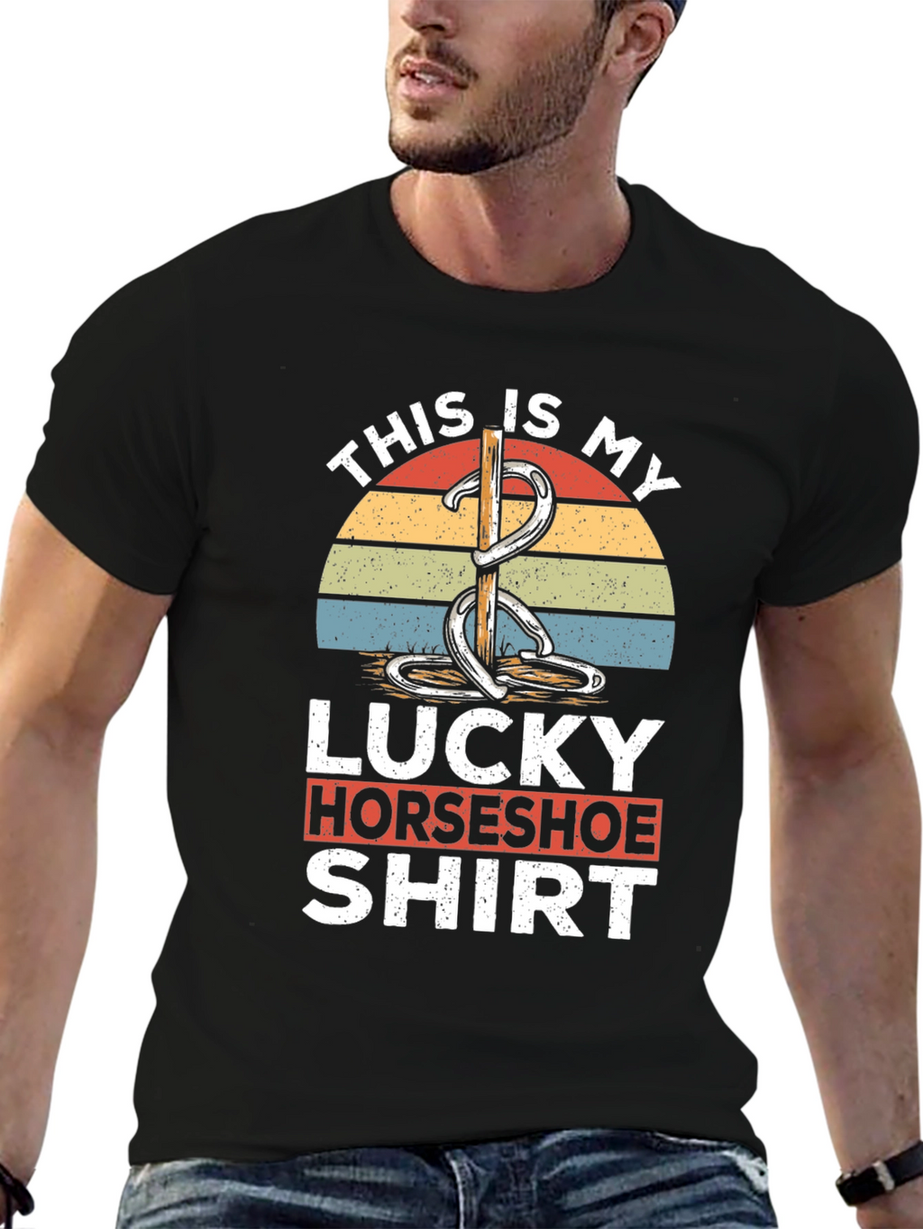 Lucky Horseshoe Shirt - Retro Style Graphic Tee