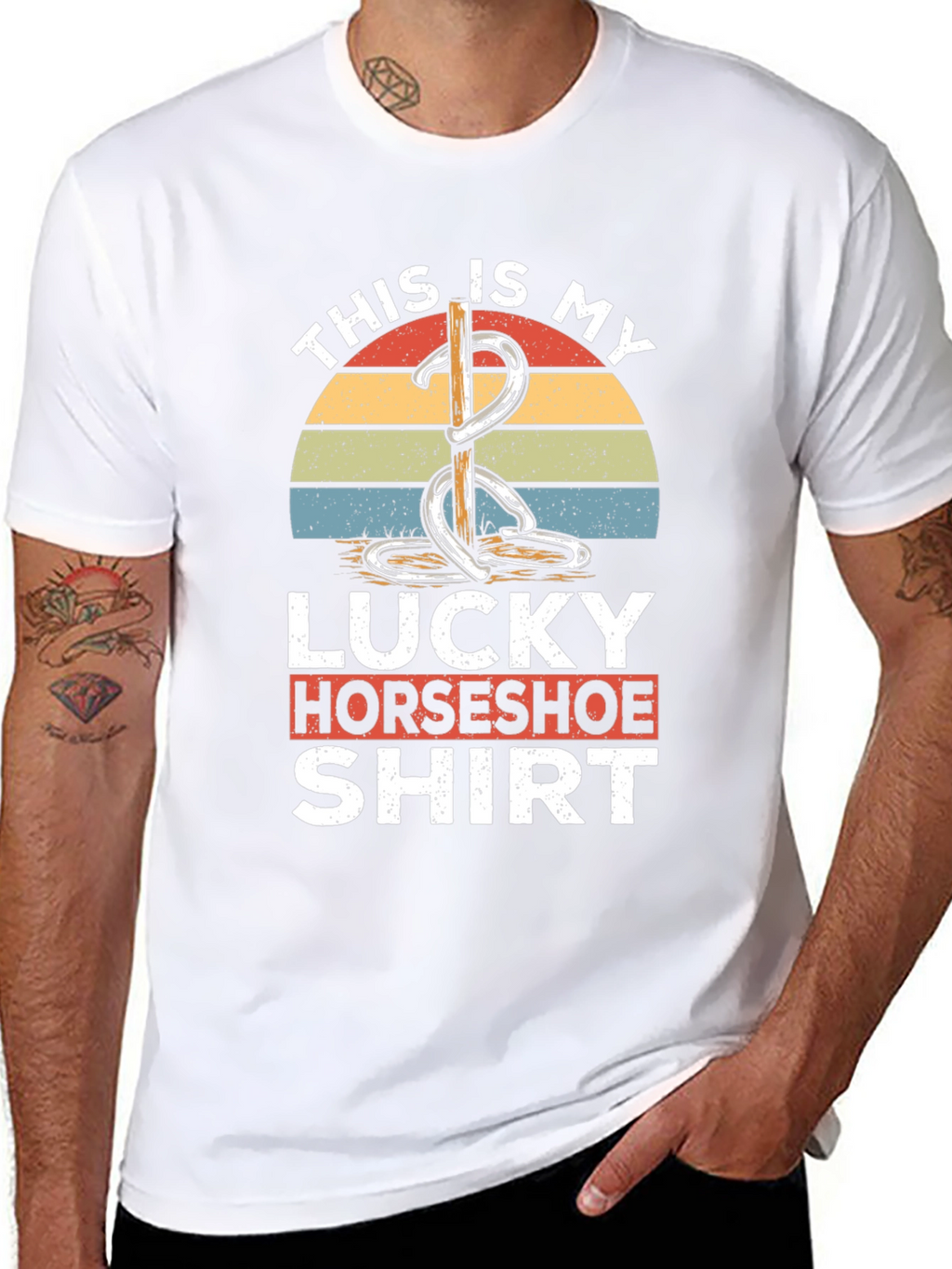 Lucky Horseshoe Shirt - Retro Style Graphic Tee