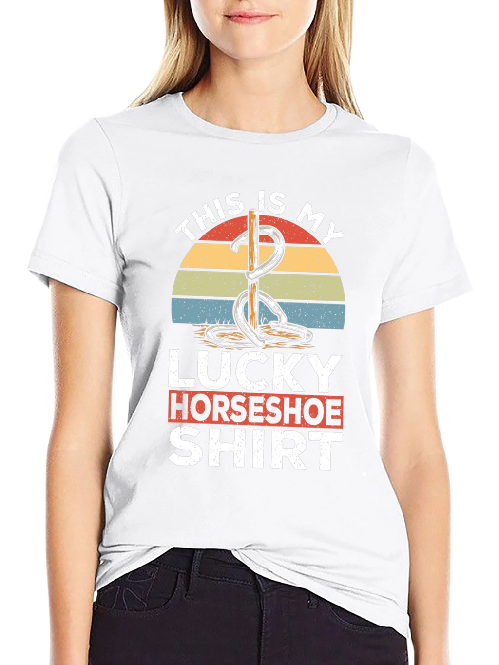 Lucky Horseshoe Shirt - Retro Style Graphic Tee