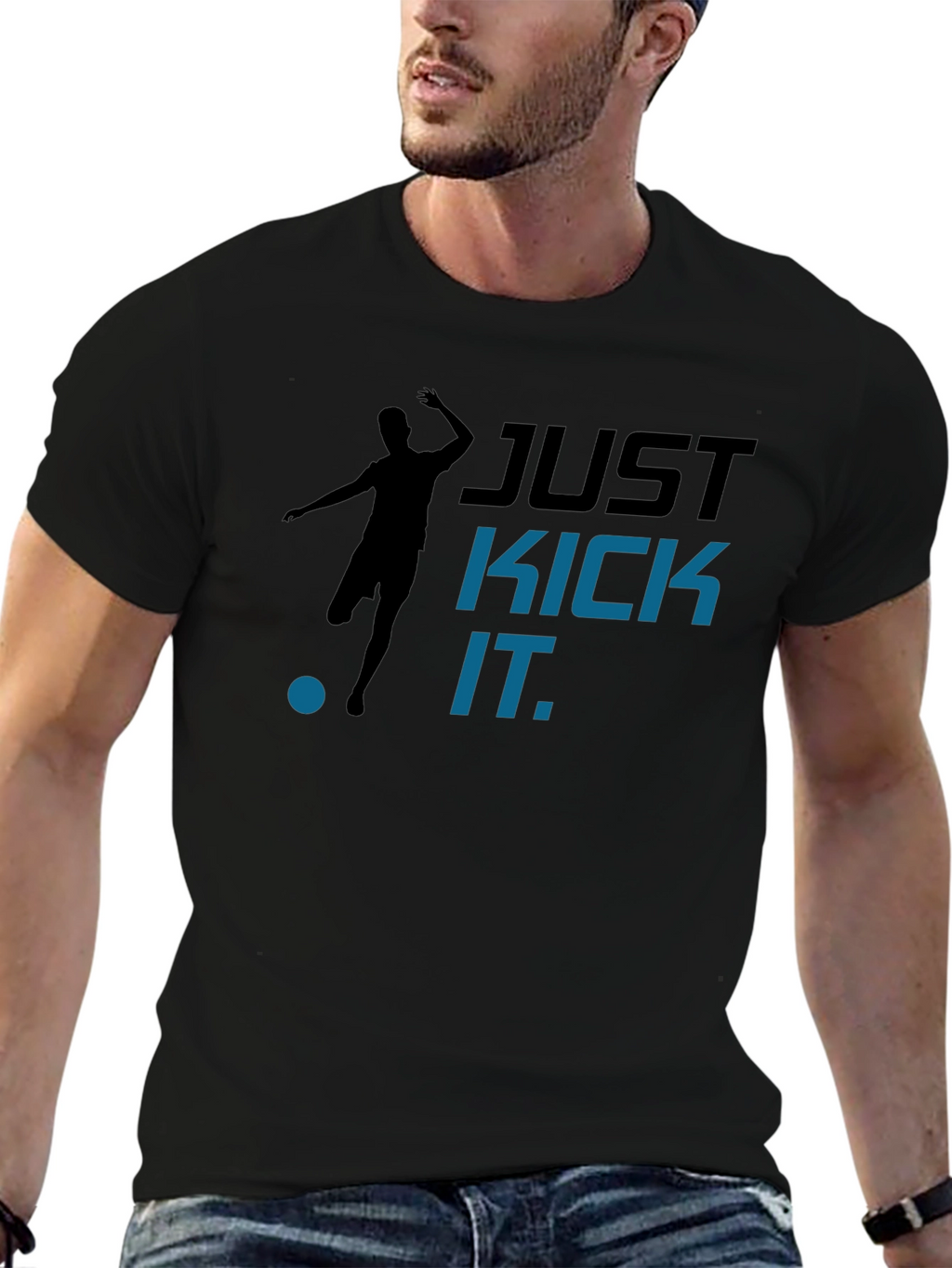 Just Kick It Graphic T-Shirt - Black