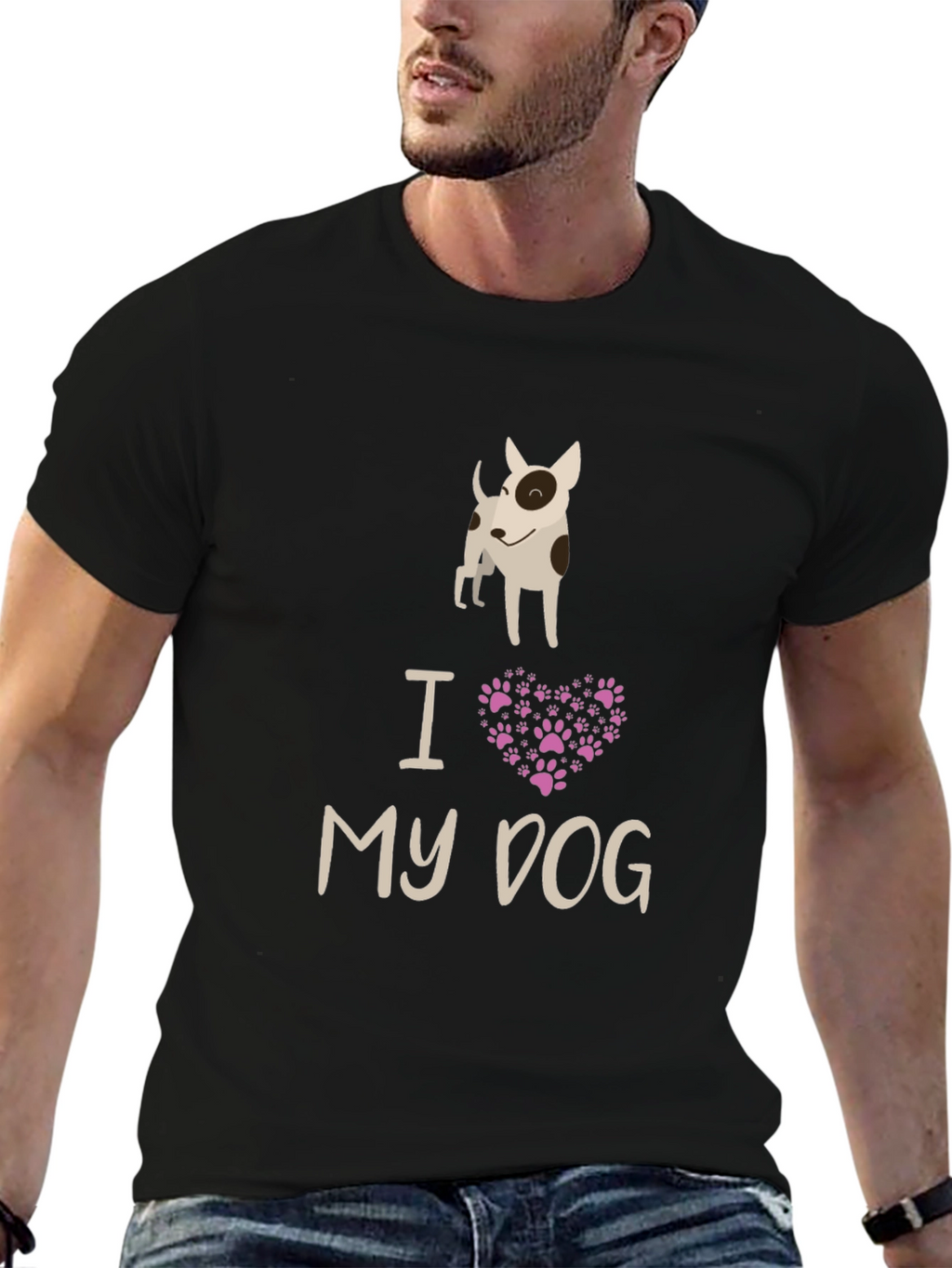 I Love My Dog Black Graphic Tee