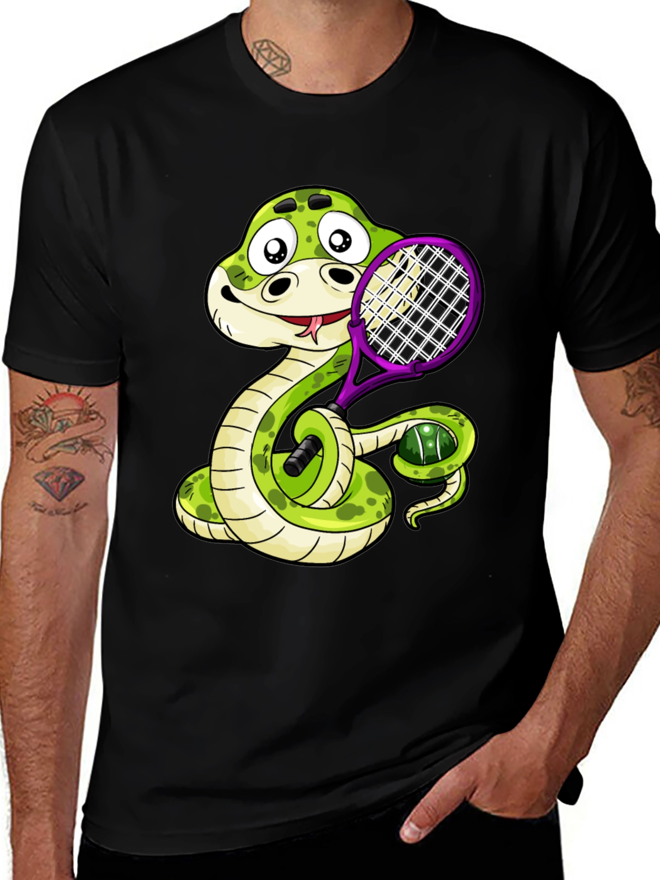 Snake Tennis Player T-Shirt