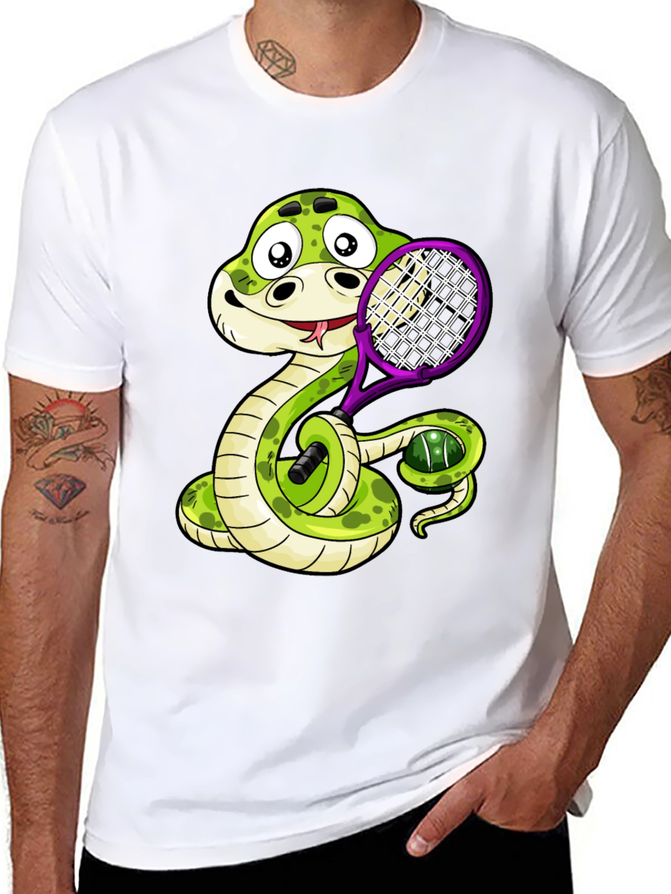 Snake Tennis Player T-Shirt