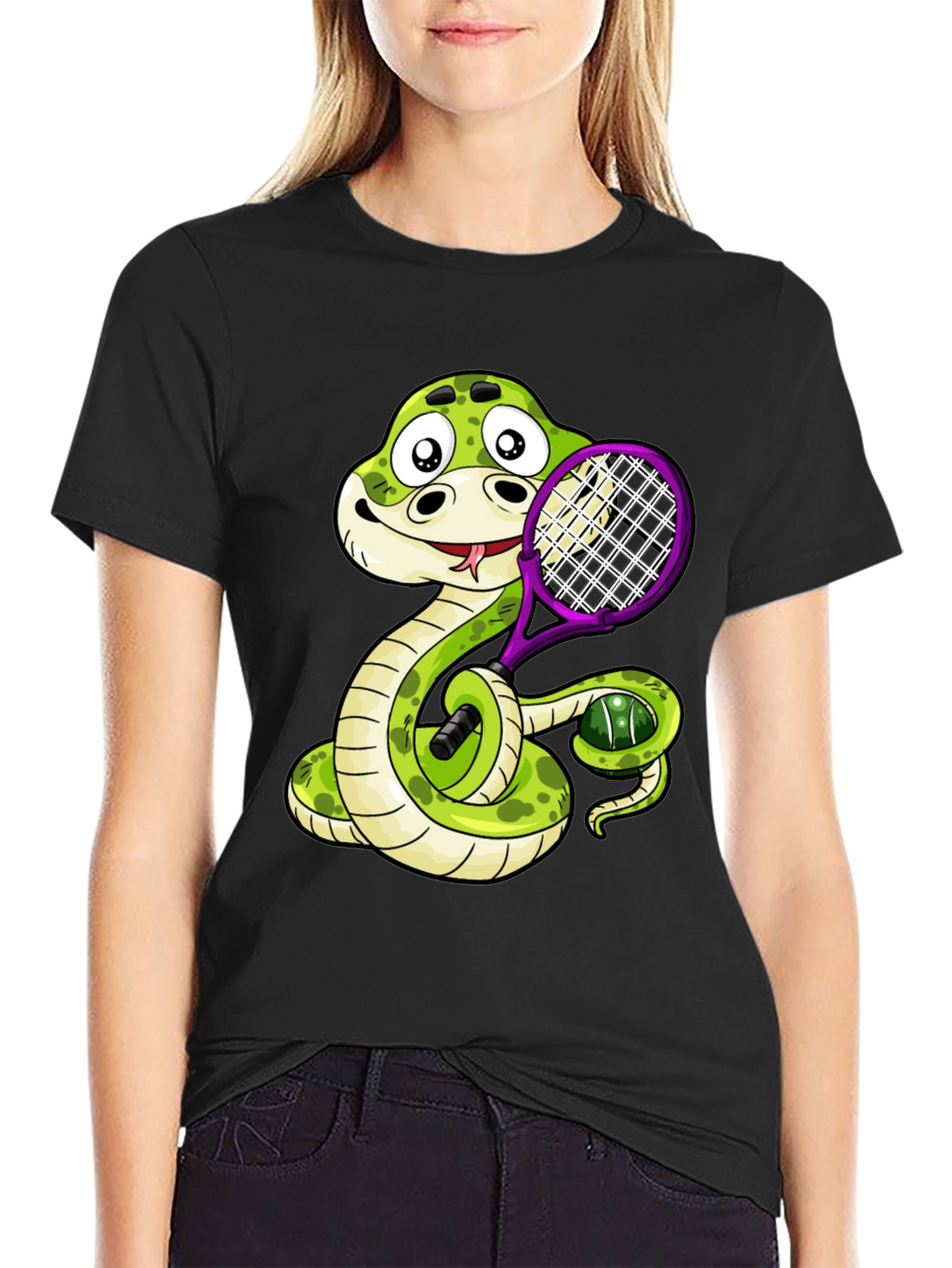 Snake Tennis Player T-Shirt