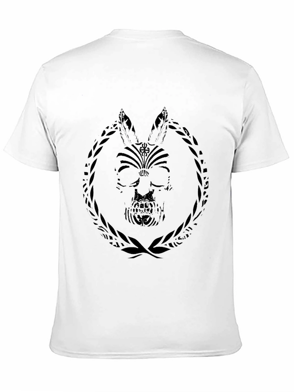 Black T-Shirt with Skull Rabbit Graphic