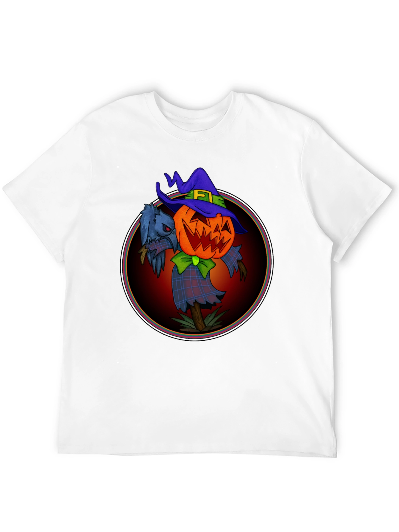 Spooky Jack-O-Lantern Scarecrow Graphic Tee