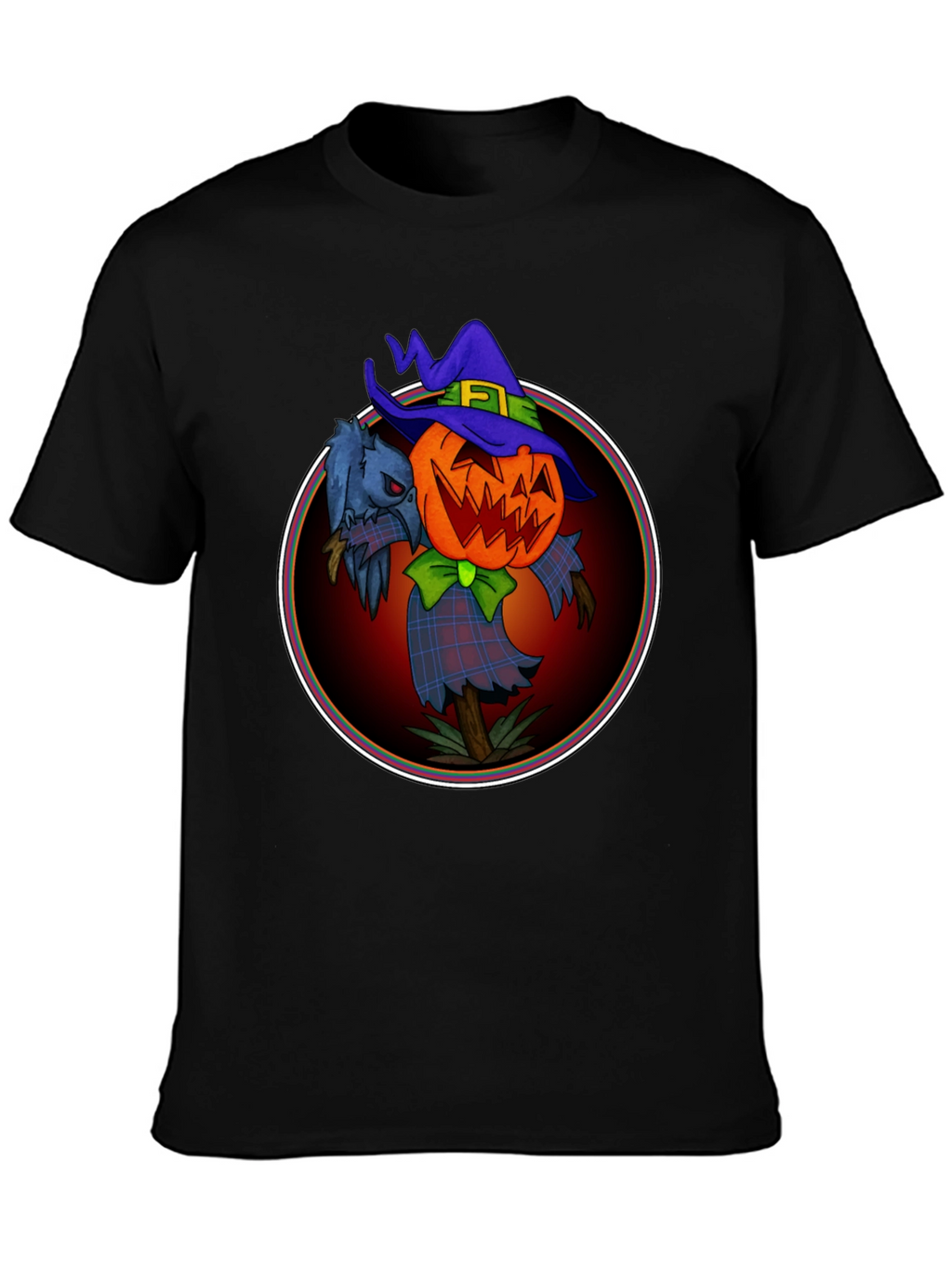 Spooky Jack-O-Lantern Scarecrow Graphic Tee
