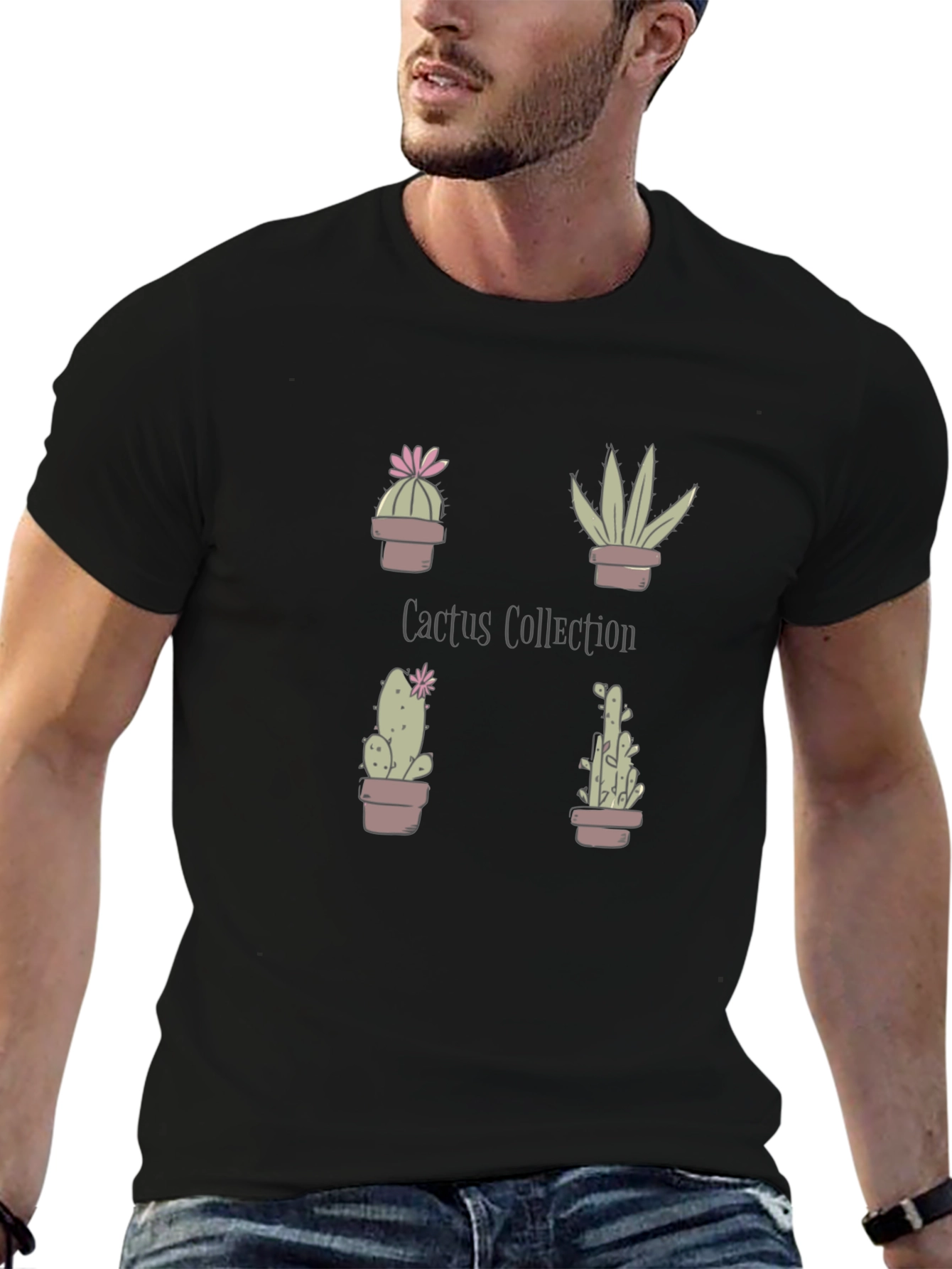 Cactus Collection Graphic Tee - Black