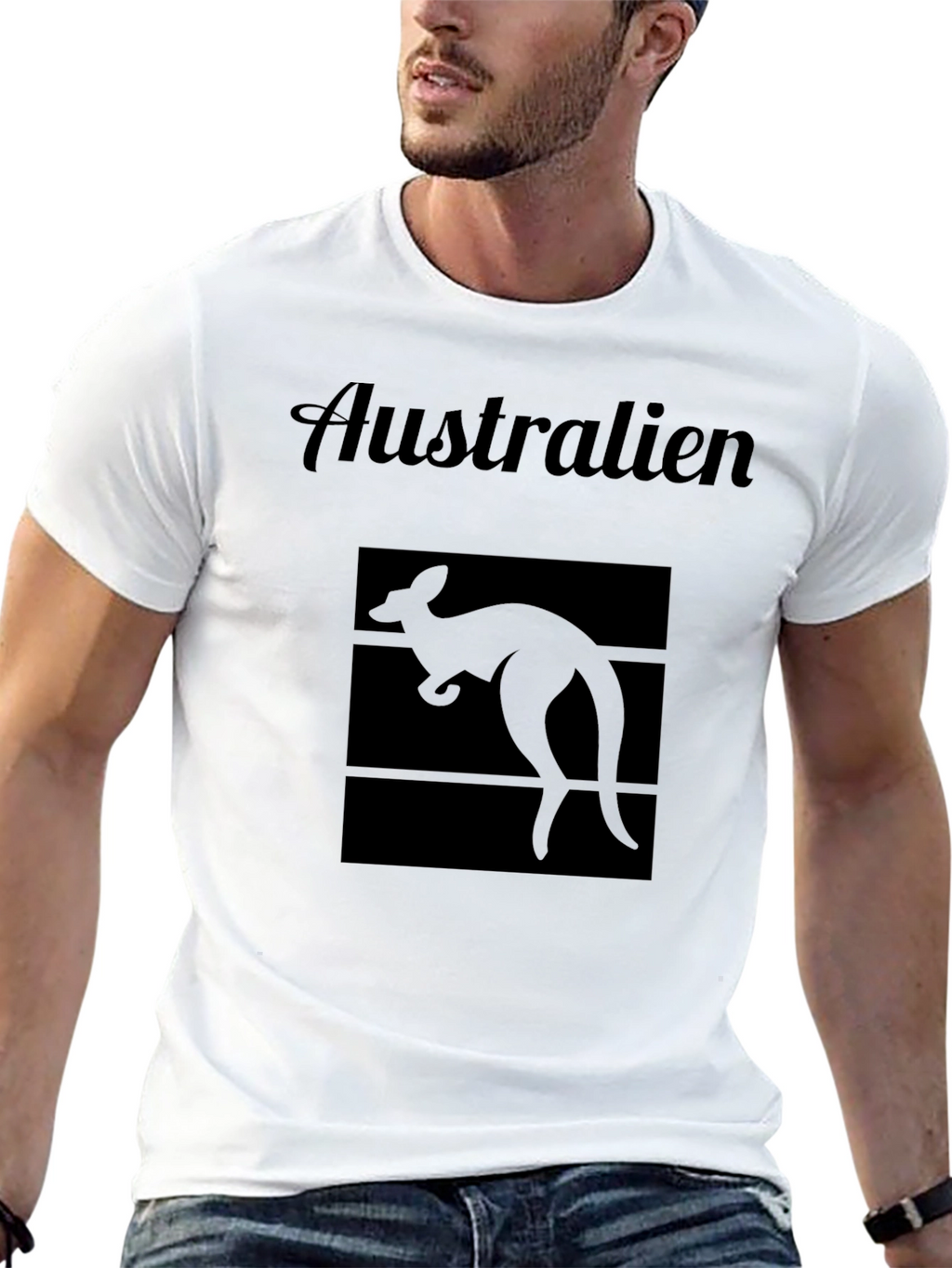 Australia Kangaroo Graphic Tee - Black