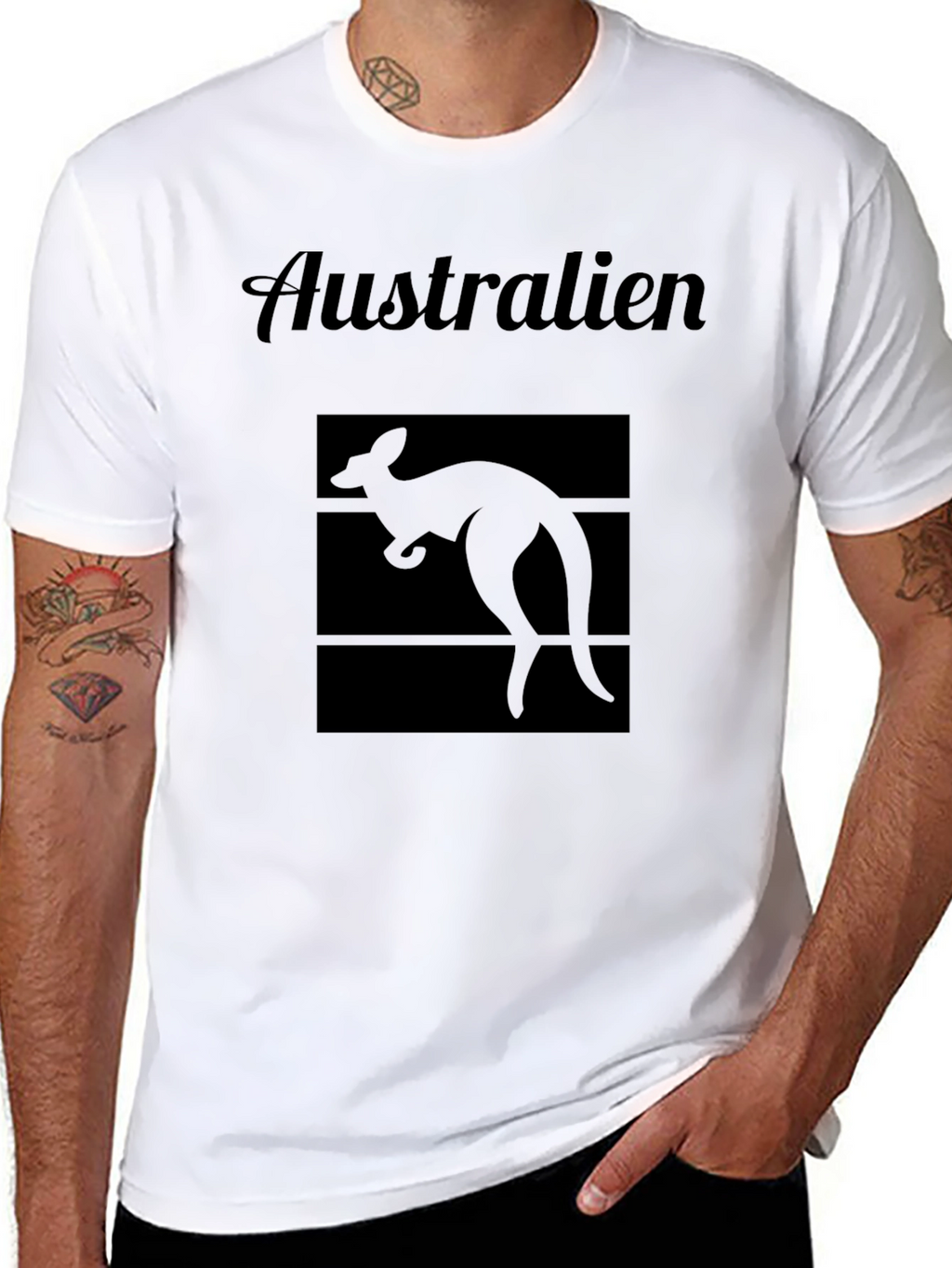 Australia Kangaroo Graphic Tee - Black