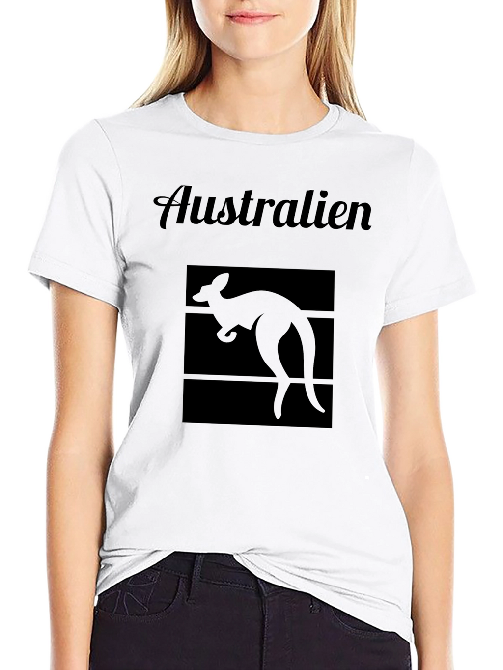 Australia Kangaroo Graphic Tee - Black
