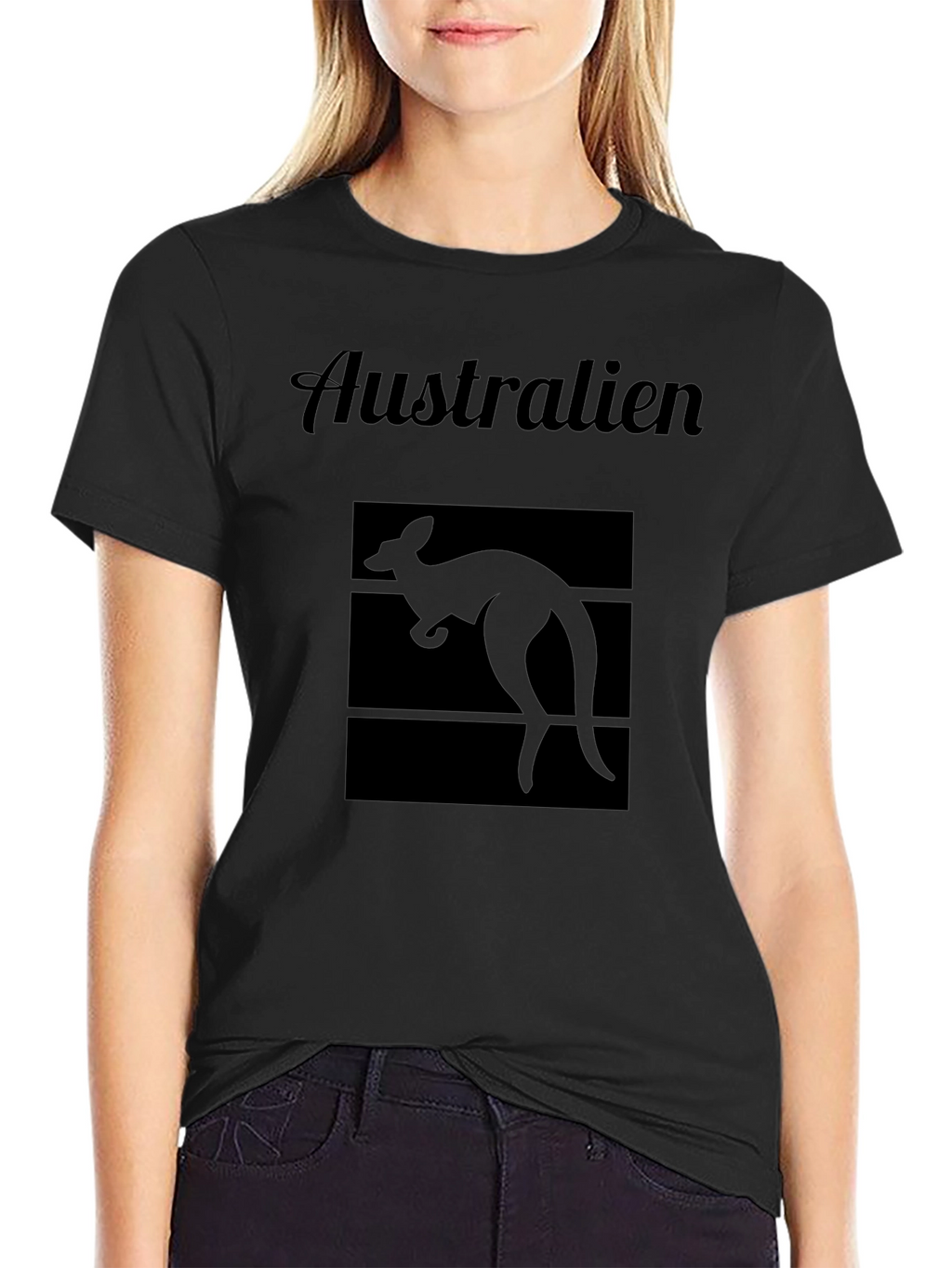 Australia Kangaroo Graphic Tee - Black