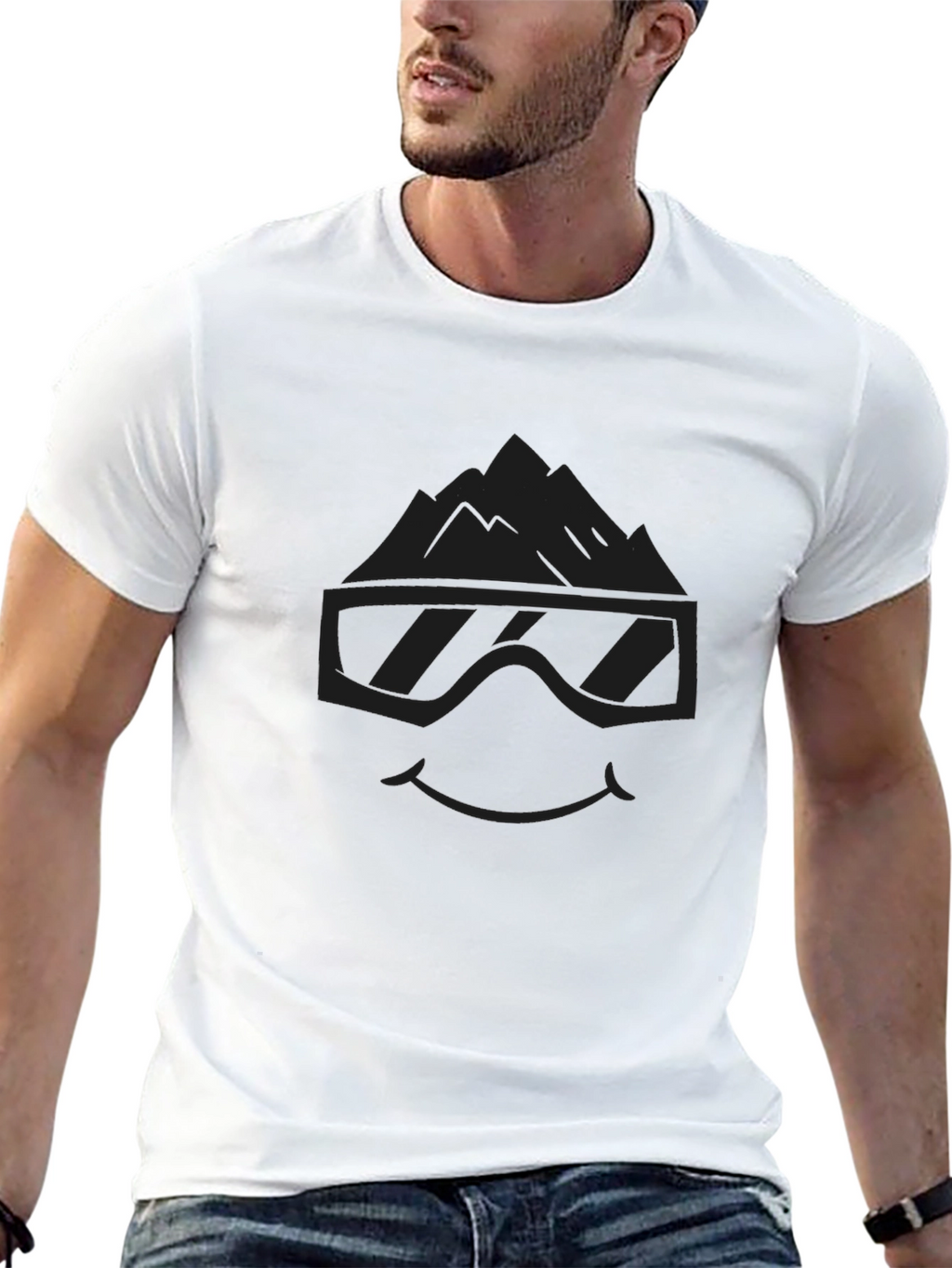 Mountain Goggles Graphic Tee - Cool Black T-Shirt