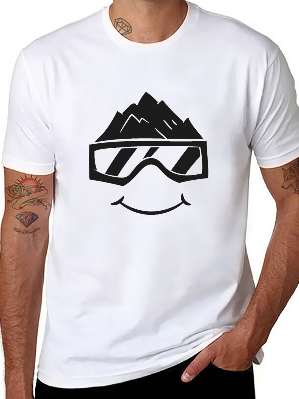 Mountain Goggles Graphic Tee - Cool Black T-Shirt