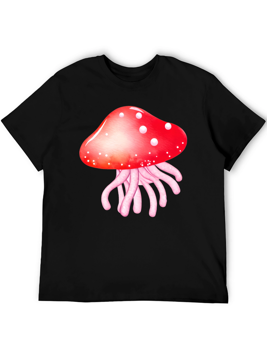 Mushroom Jellyfish Graphic T-Shirt - Funky Crew Neck Tee