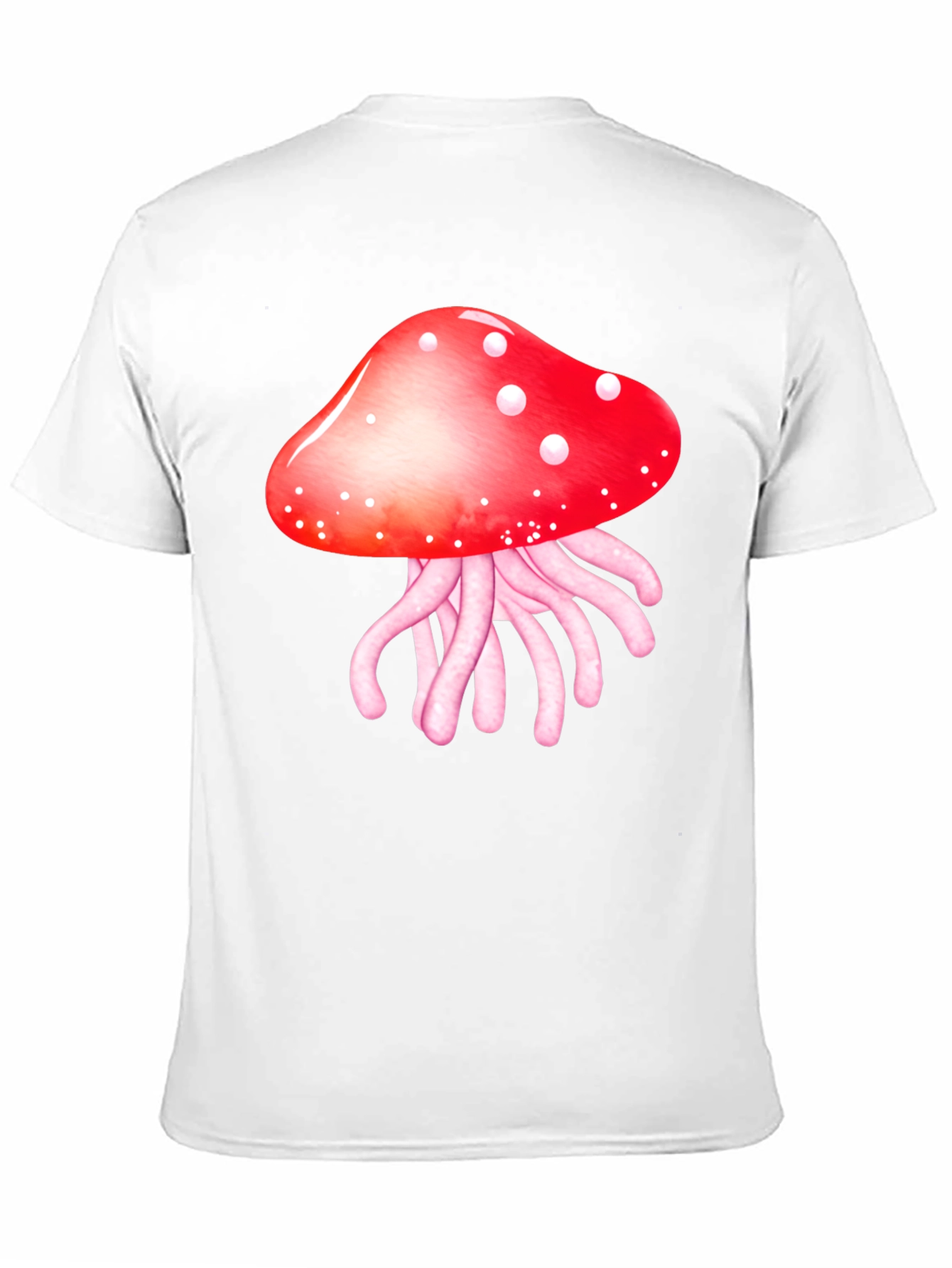 Mushroom Jellyfish Graphic T-Shirt - Funky Crew Neck Tee
