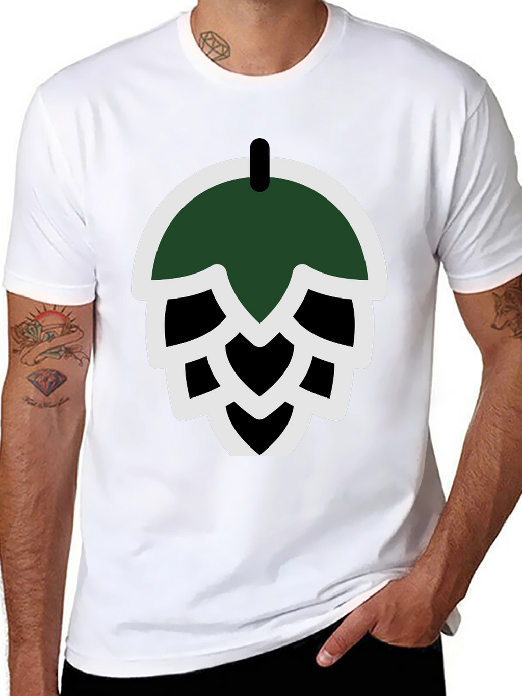 Beer Hops Graphic Tee - Black Cotton Blend