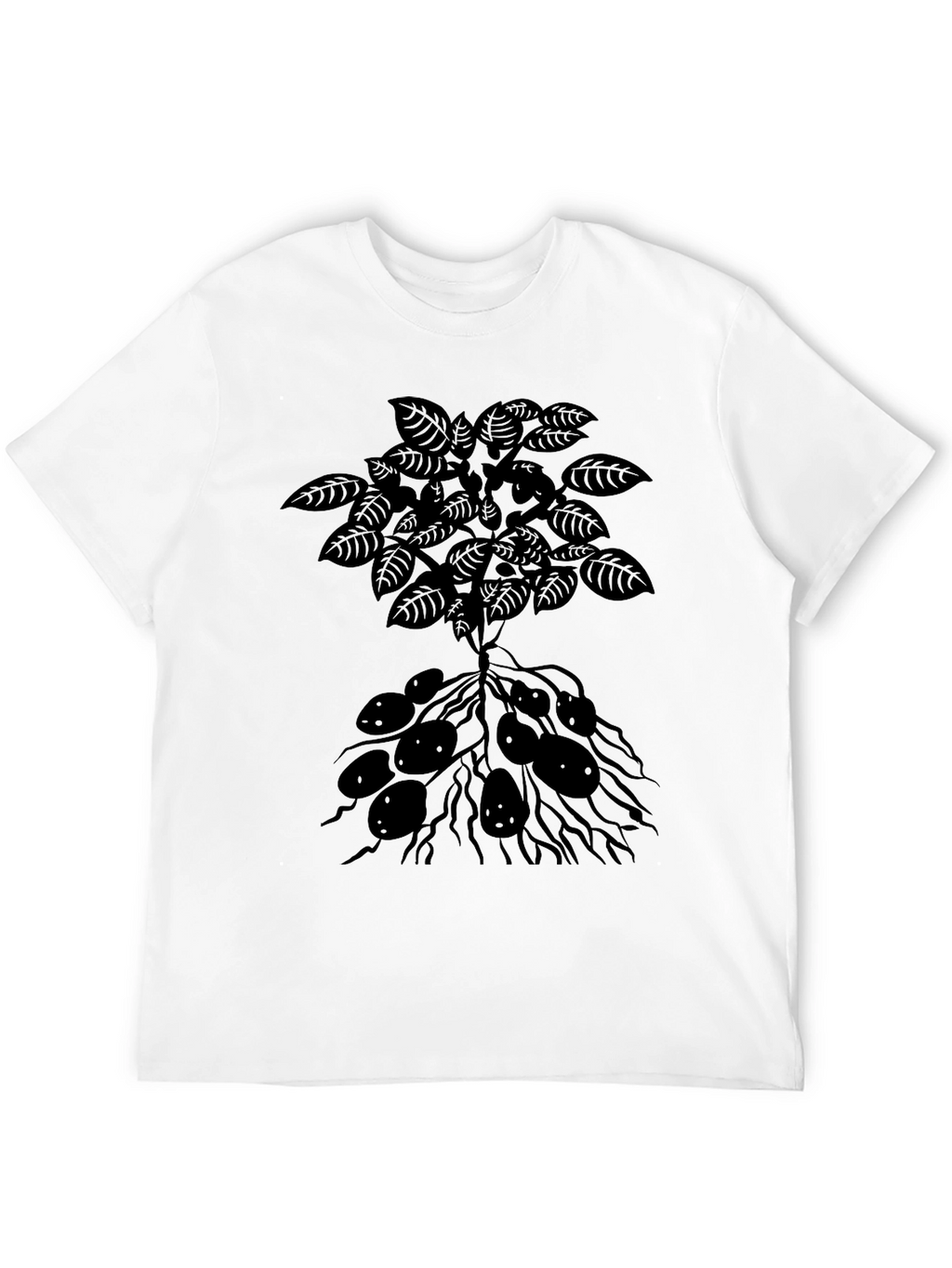 Botanical Print T-Shirt - Black