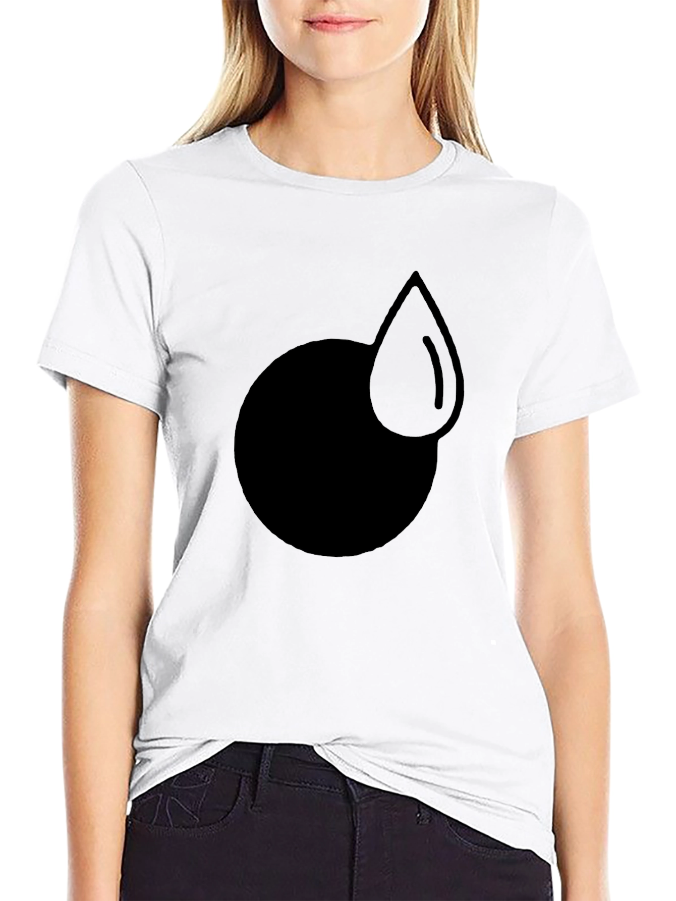 Modern Graphic Tee - Circle and Drop Design