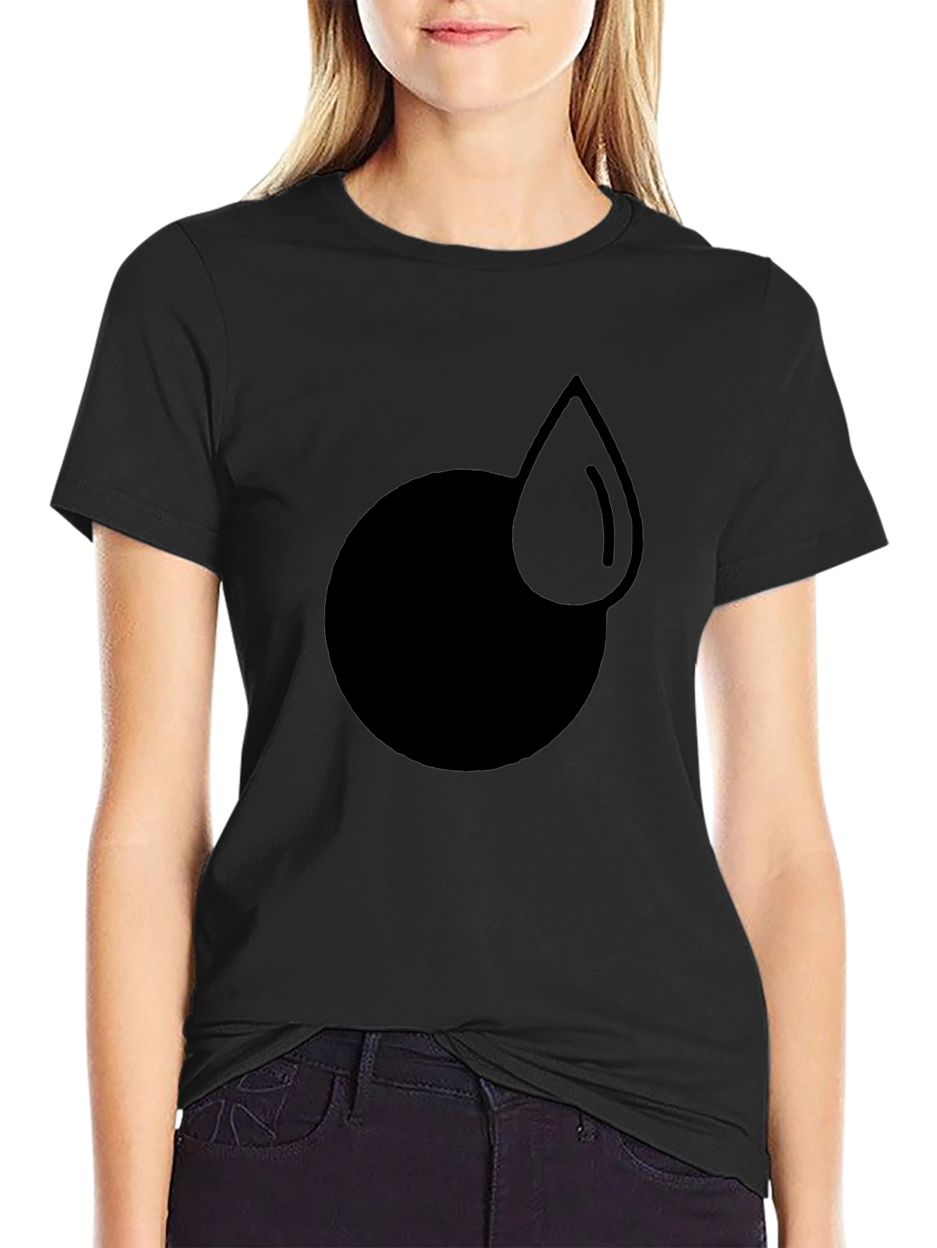 Modern Graphic Tee - Circle and Drop Design
