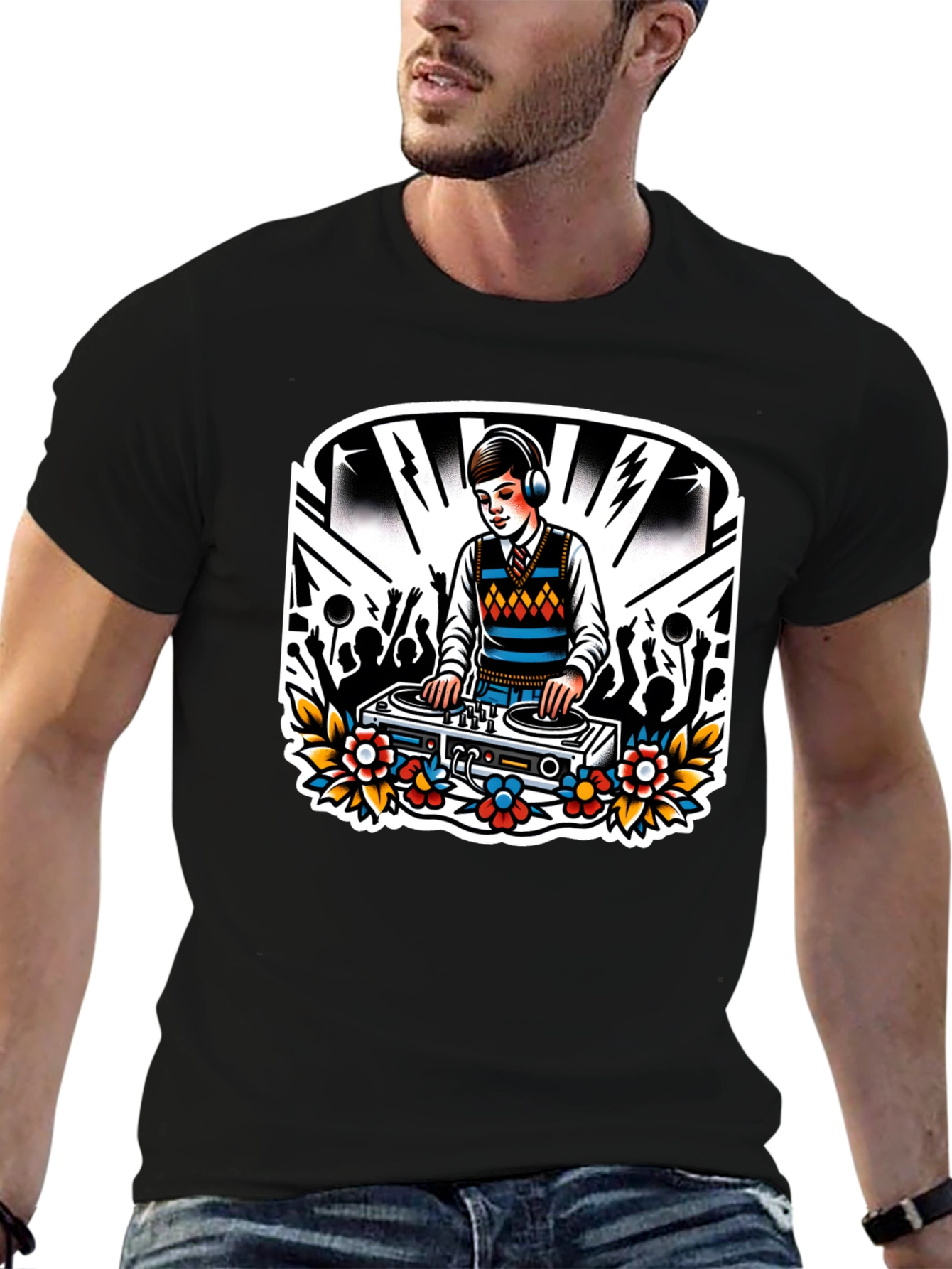DJ Retro Graphic Tee - Black