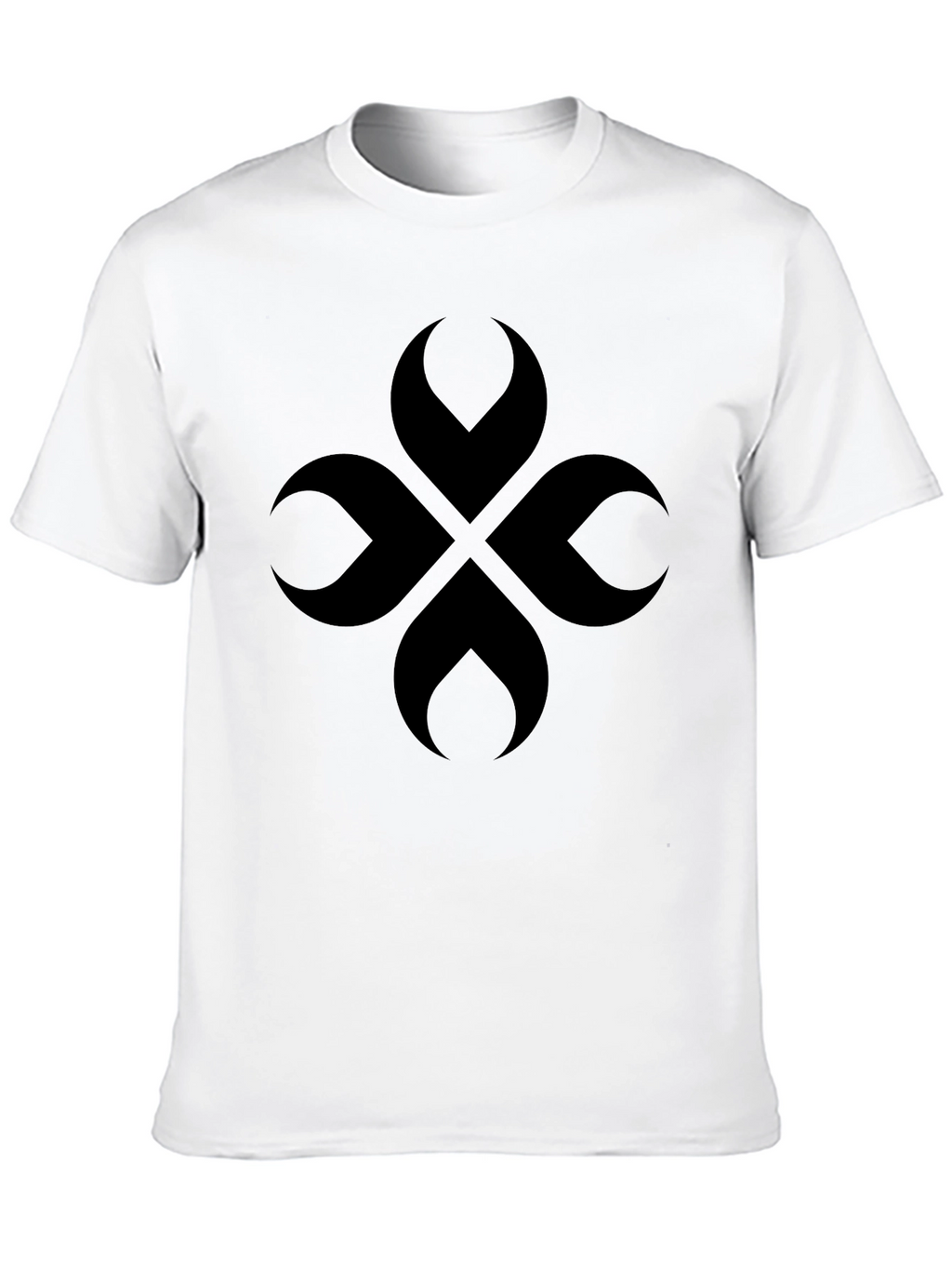 Abstract Clover Tee - Modern Black Graphic T-Shirt