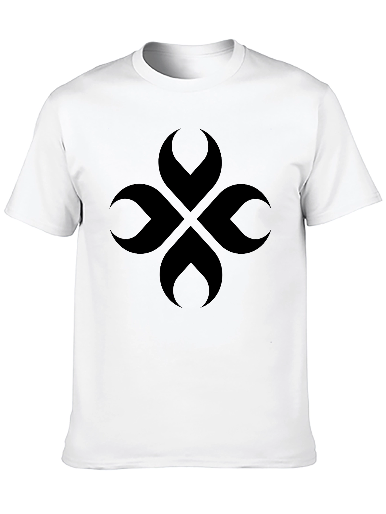 Abstract Clover Tee - Modern Black Graphic T-Shirt