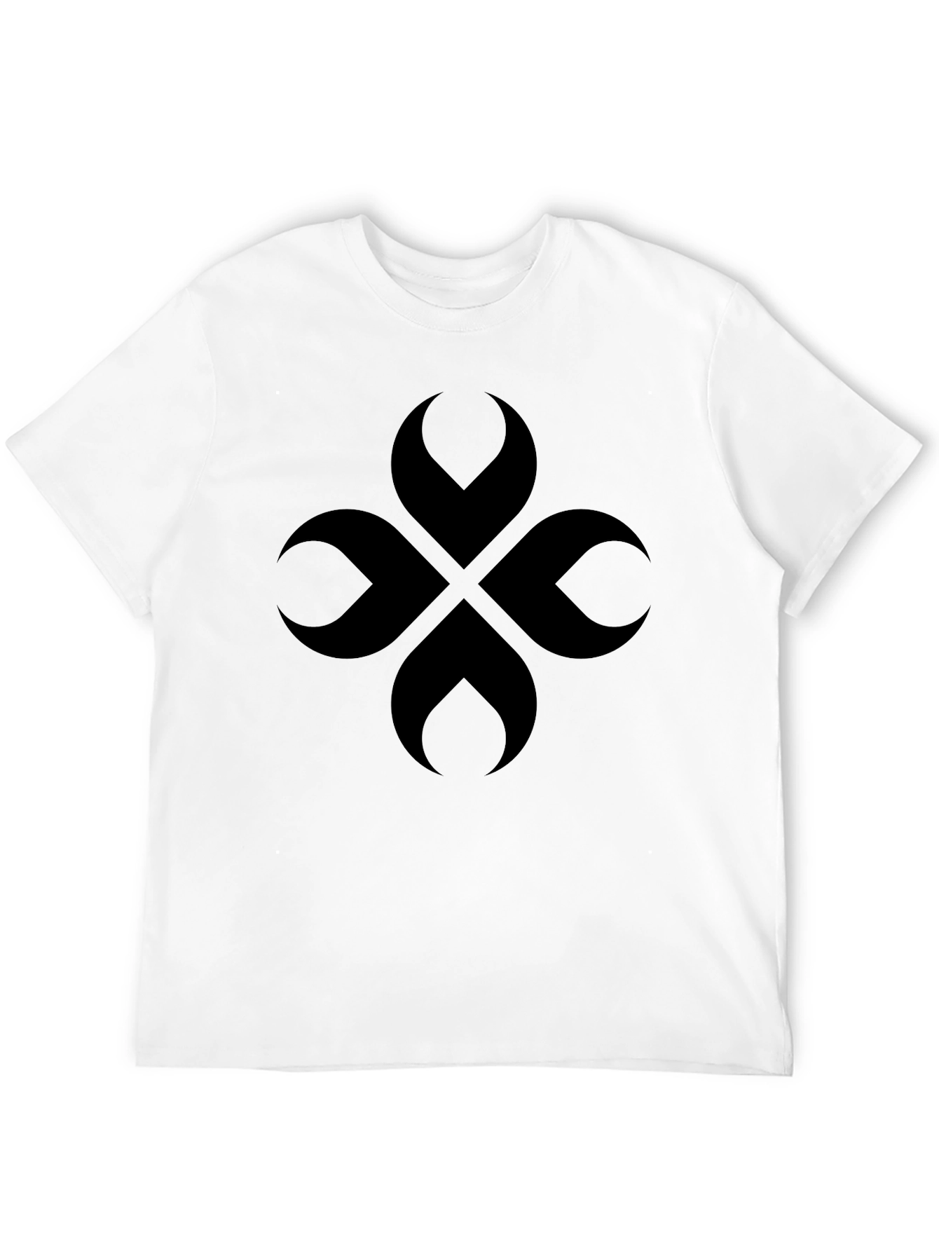 Abstract Clover Tee - Modern Black Graphic T-Shirt