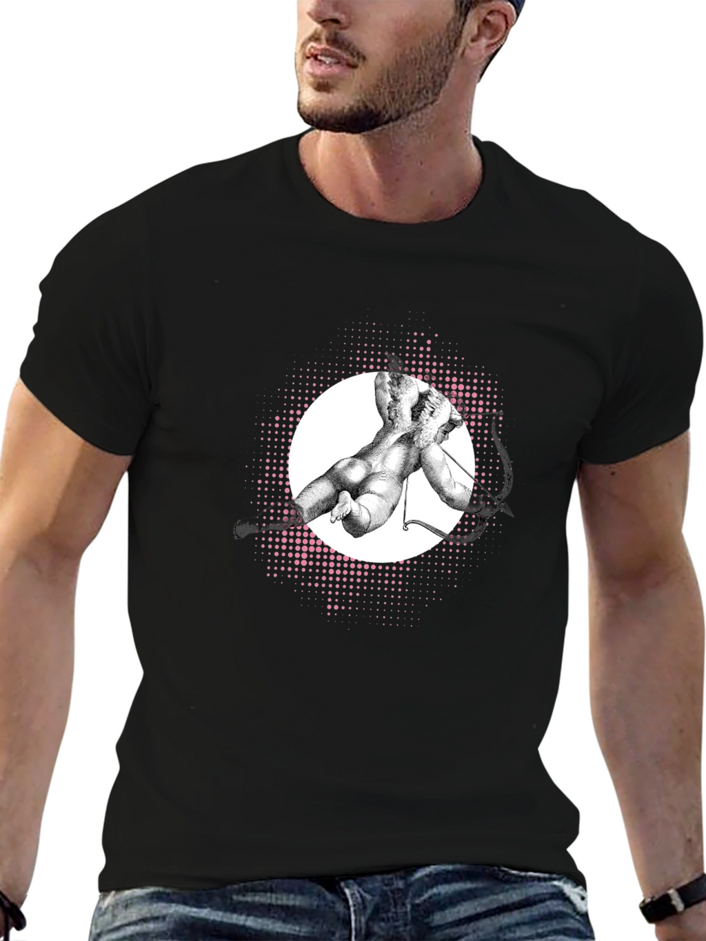 Modern Art Graphic Tee - Black Cotton T-Shirt